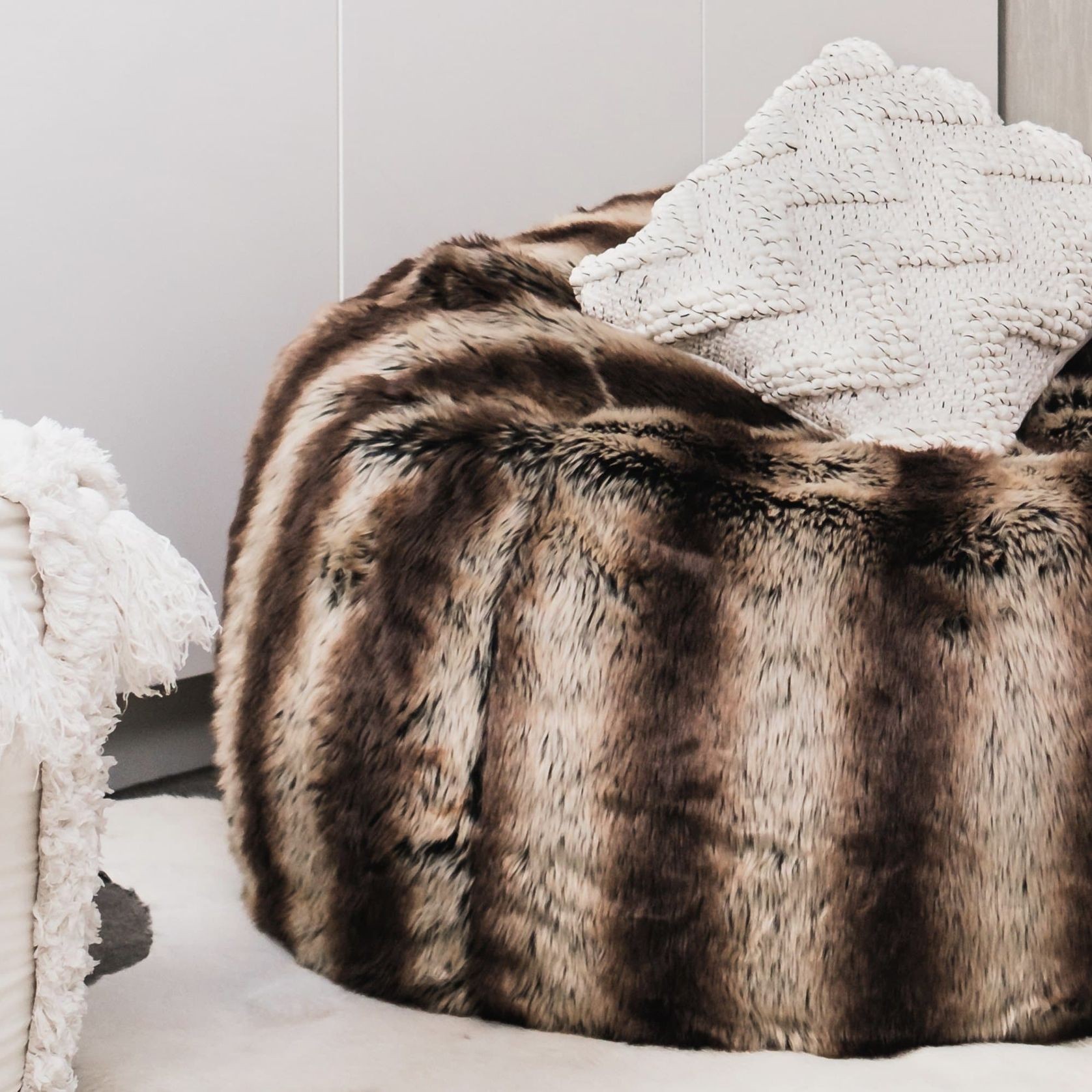 Lush Fur Bean Bag - Sable gallery detail image