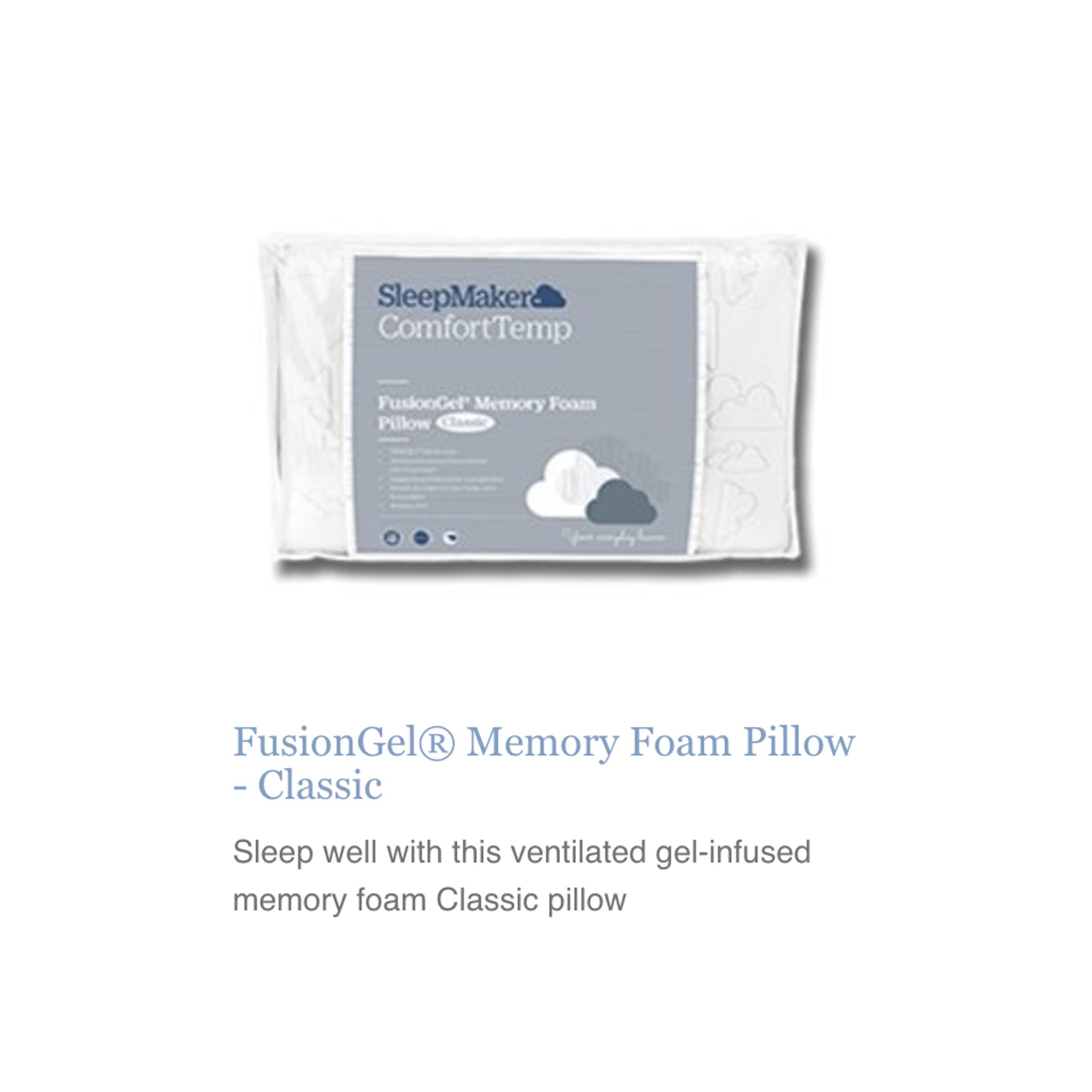 Fusion Gel Classic Memory Foam Pillow gallery detail image