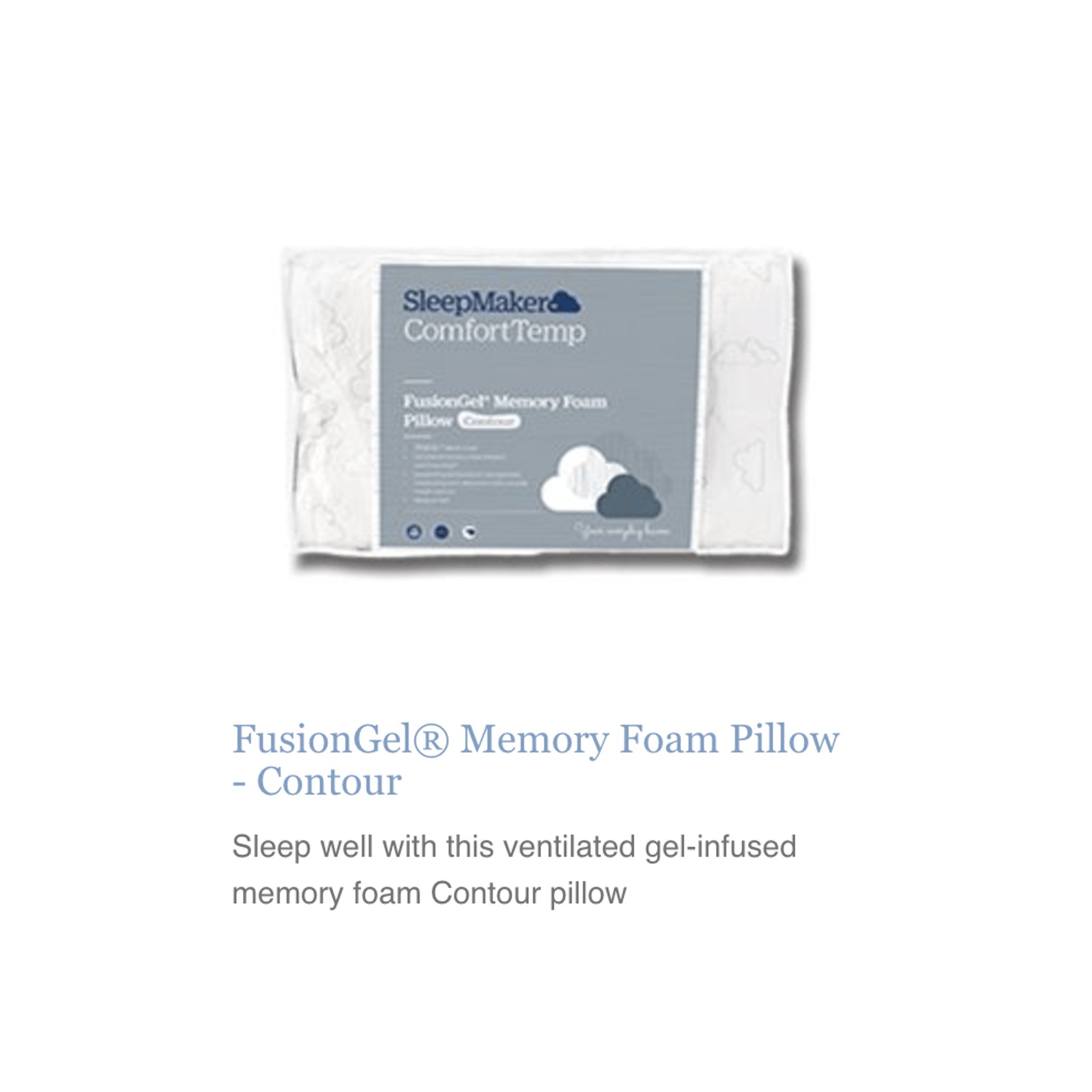 Fusion Gel Contoured Memory Foam Pillow gallery detail image
