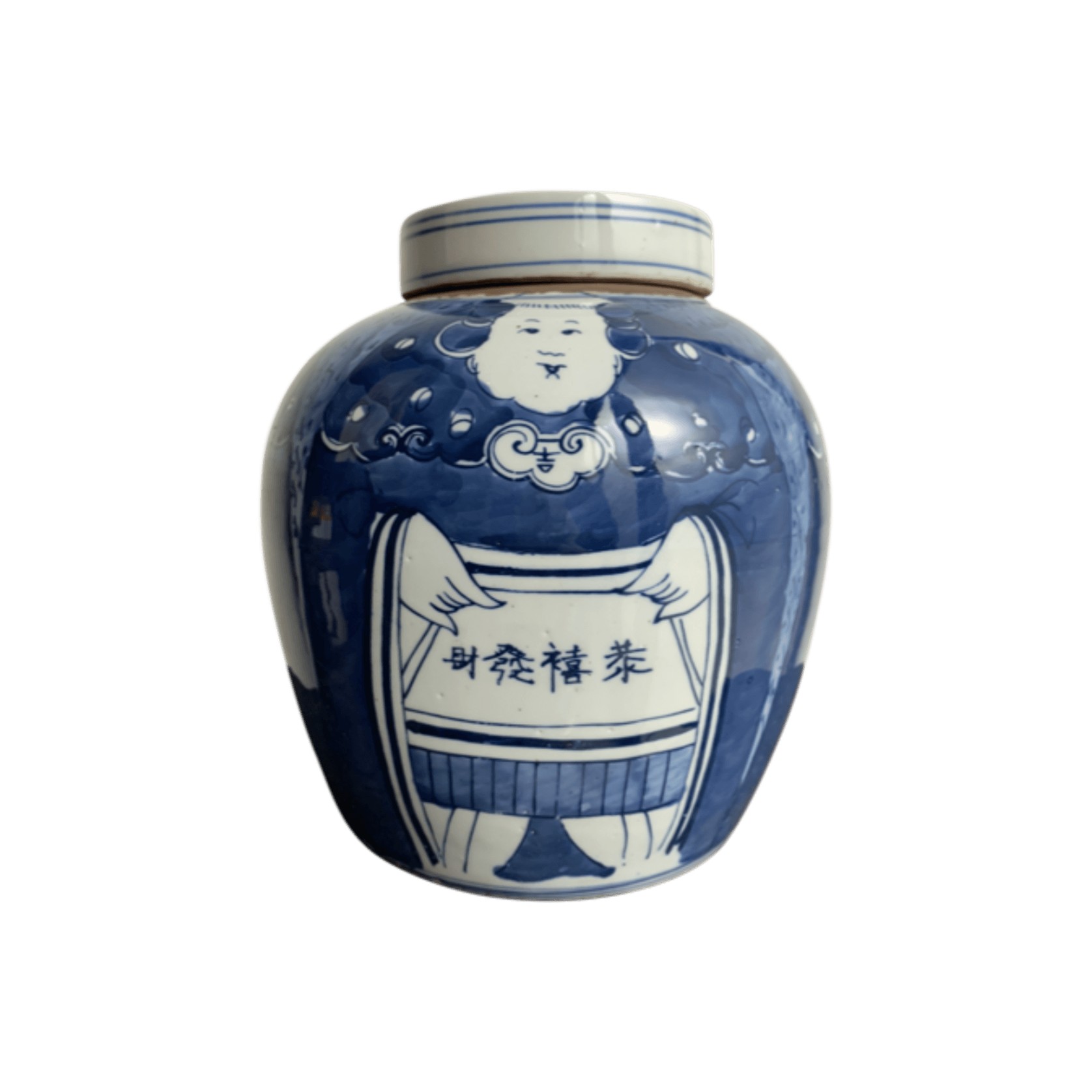 Ginger Pot Blue & White Portly Figurine gallery detail image