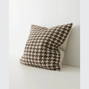 Weave Home Giovanni Cushion - Cocoa | Bouclé Houndstooth gallery detail image