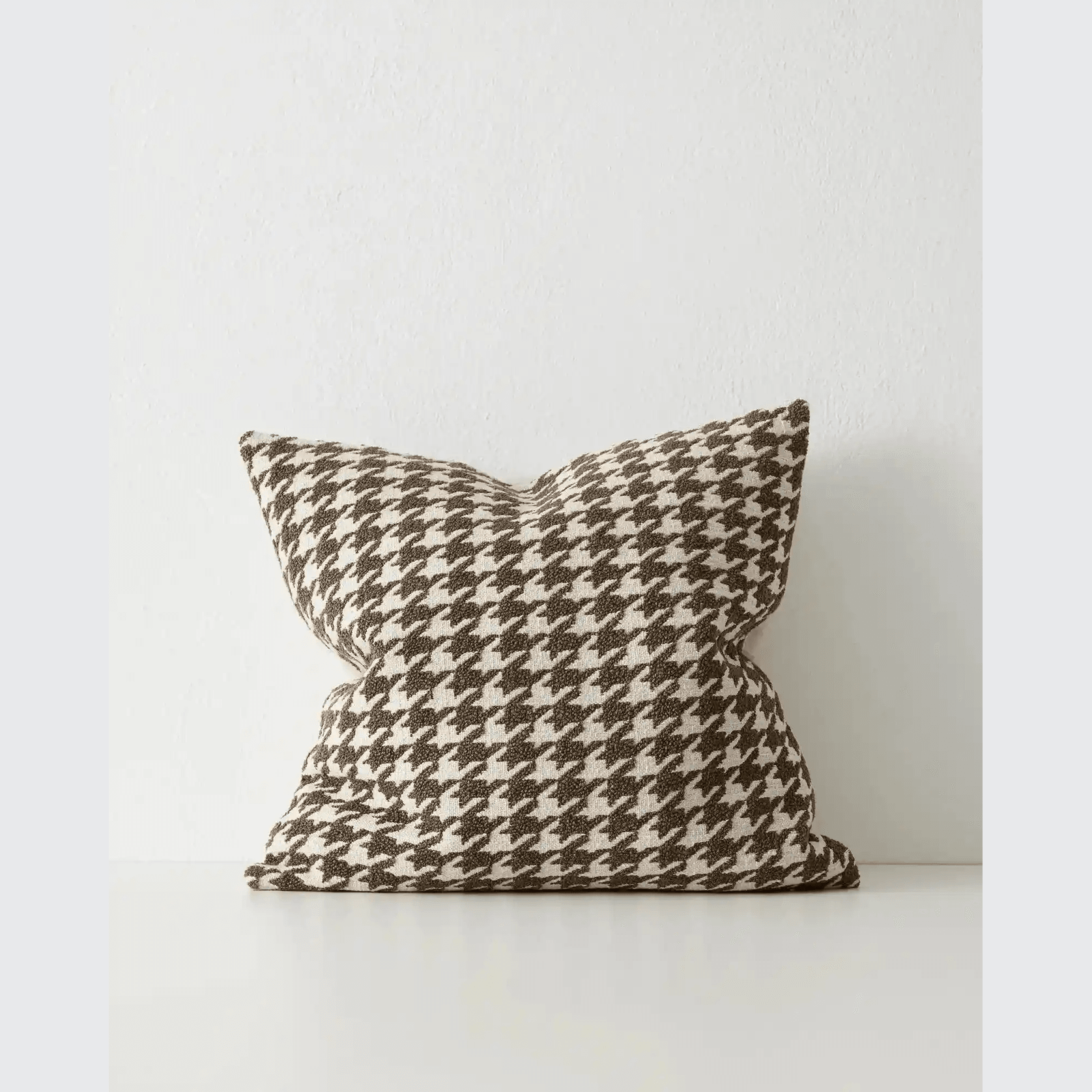 Weave Home Giovanni Cushion - Cocoa | Bouclé Houndstooth gallery detail image