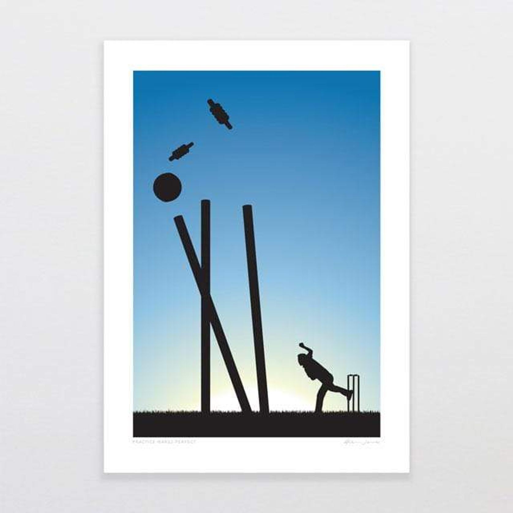 Practice Makes Perfect - Cricket Boy Art Print gallery detail image