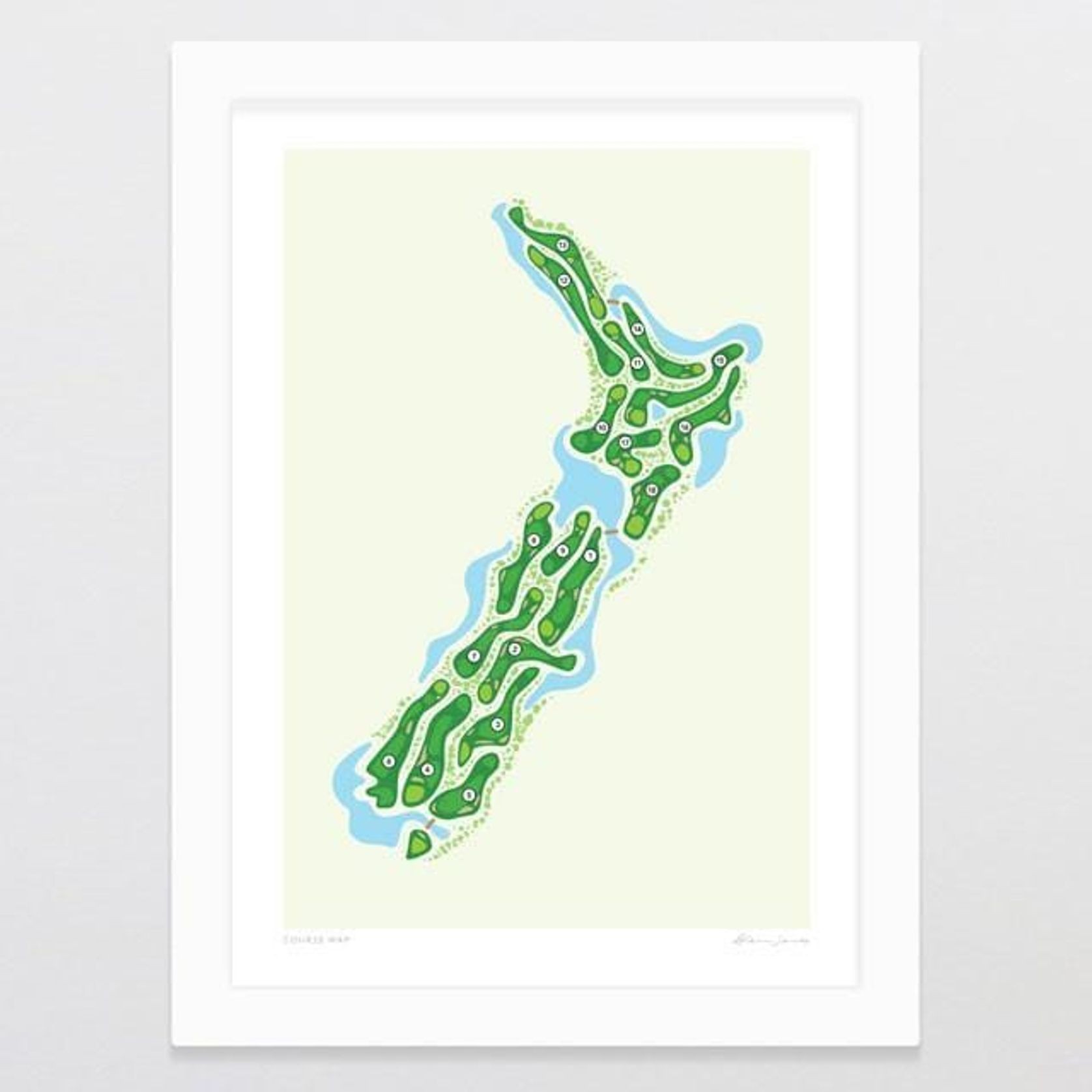 Course Map Art Print gallery detail image
