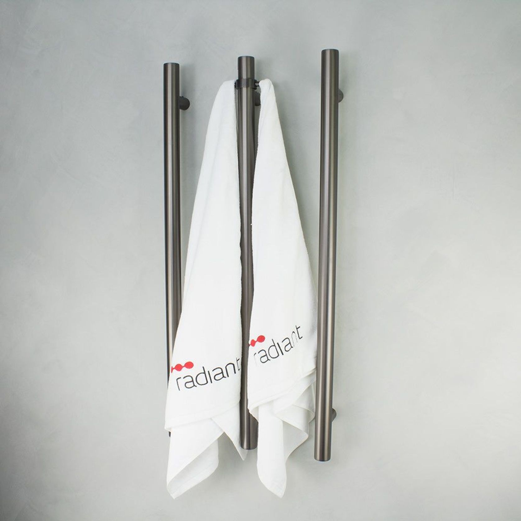 Radiant Vertical Single  Towel Rail 40 x 950mm - Gun Metal Grey gallery detail image
