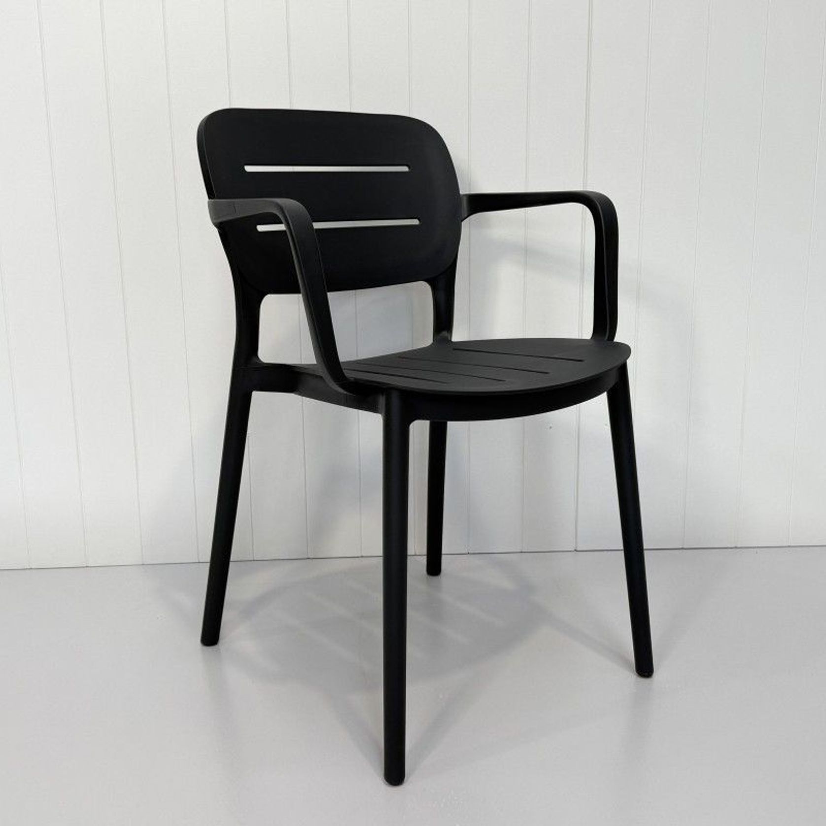 Grace Resin Arm Dining Chair - Charcoal gallery detail image