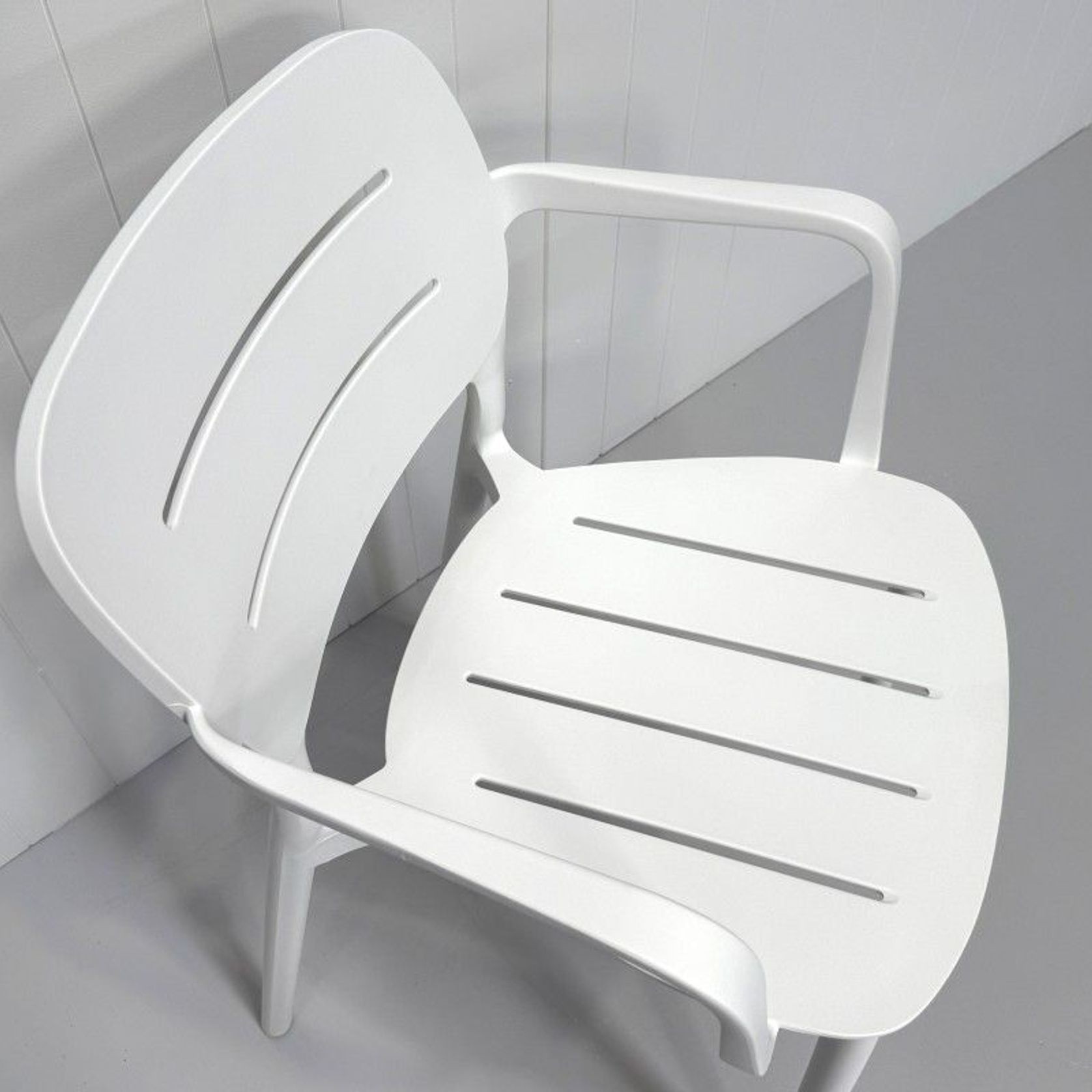 Grace Resin Arm Dining Chair - White gallery detail image