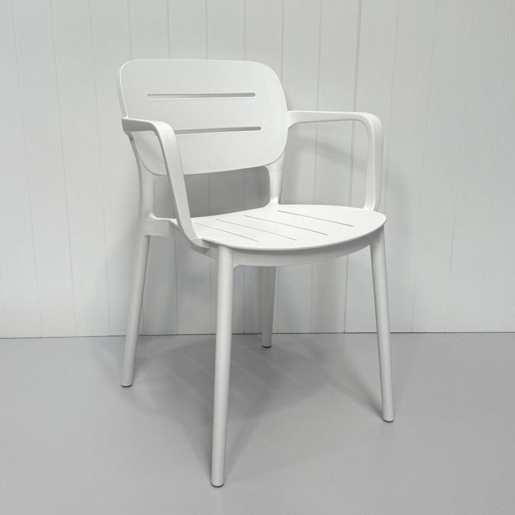 Grace Resin Arm Dining Chair - White gallery detail image