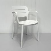Grace Resin Arm Dining Chair - White gallery detail image