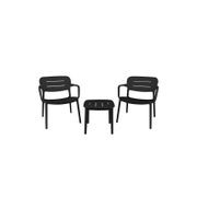 Grace Resin Outdoor 3pc Lounge Setting | Charcoal gallery detail image