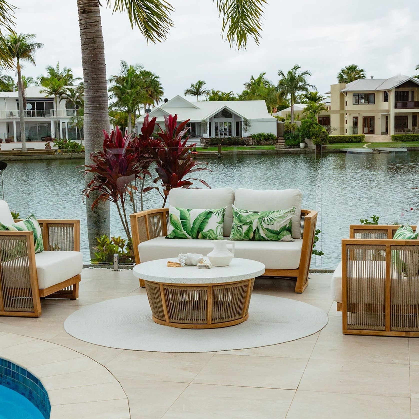Granada 4pc Rope Outdoor Lounge Setting - 2 Seater - Rope Table gallery detail image