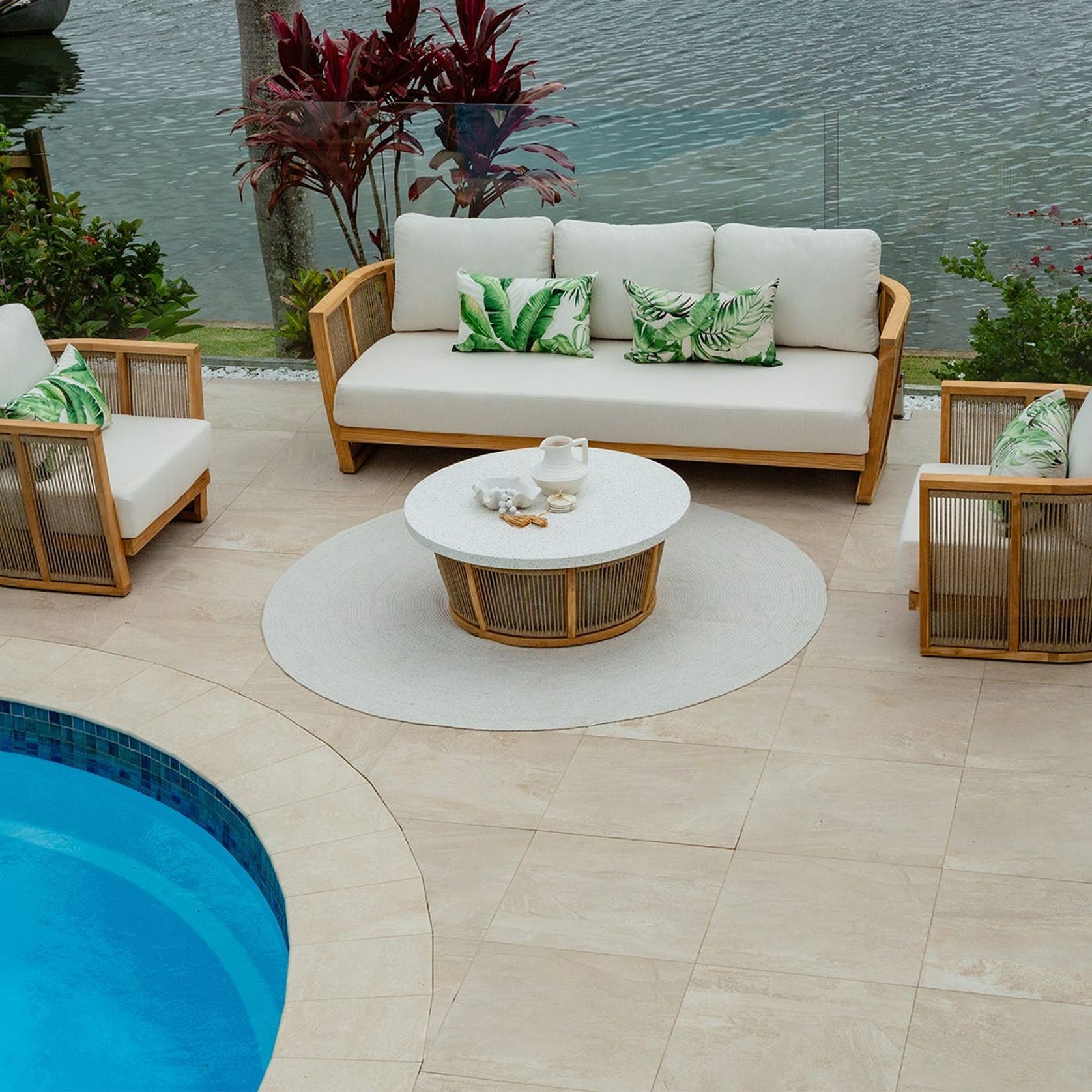 Granada 4pc Rope Outdoor Lounge Setting - 3 Seater gallery detail image