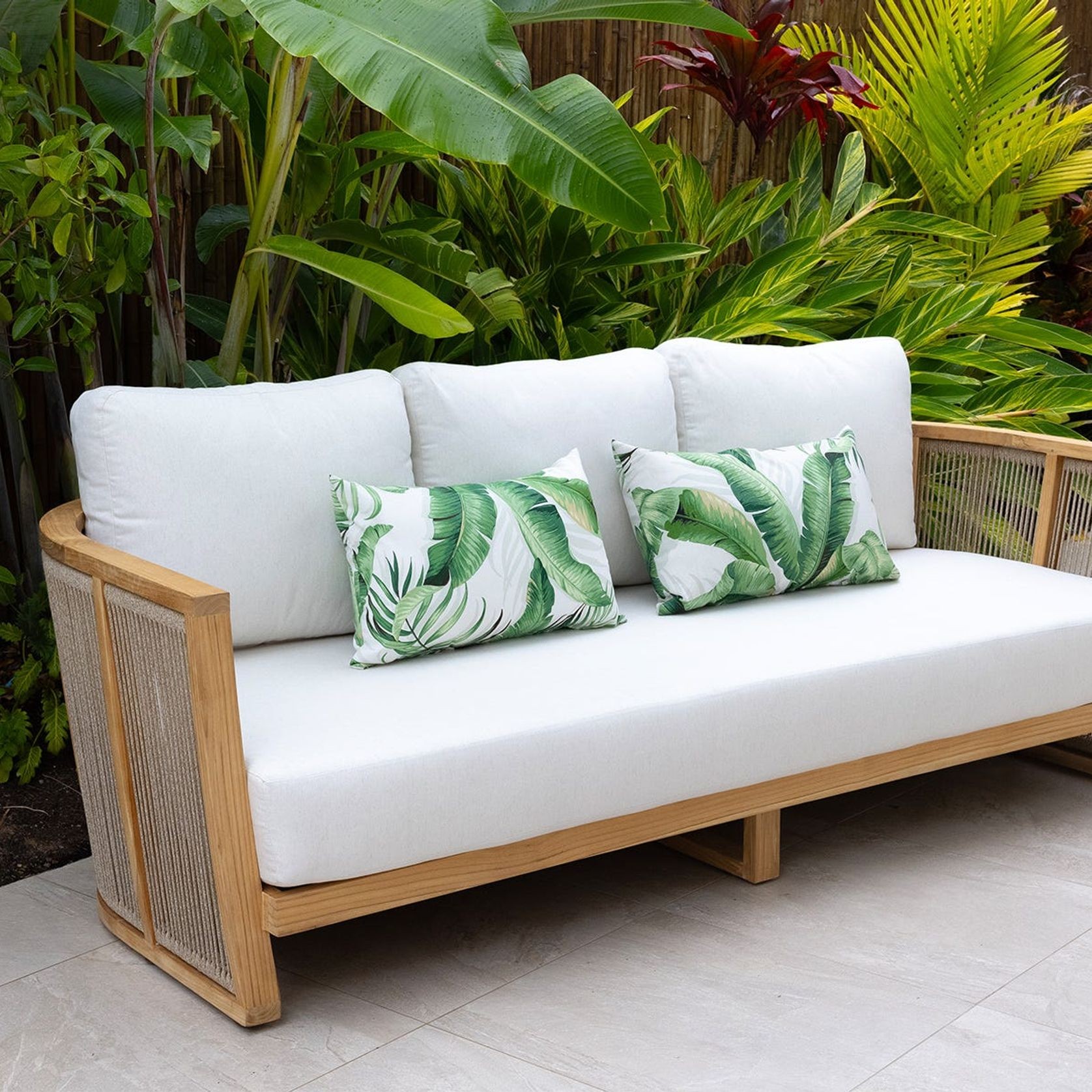 Granada 4pc Rope Outdoor Lounge Setting - 3 Seater gallery detail image