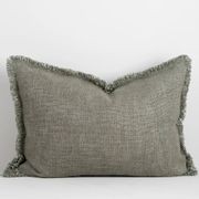 Baya Dover Cushion - Sage | Lumbar with Fringe gallery detail image
