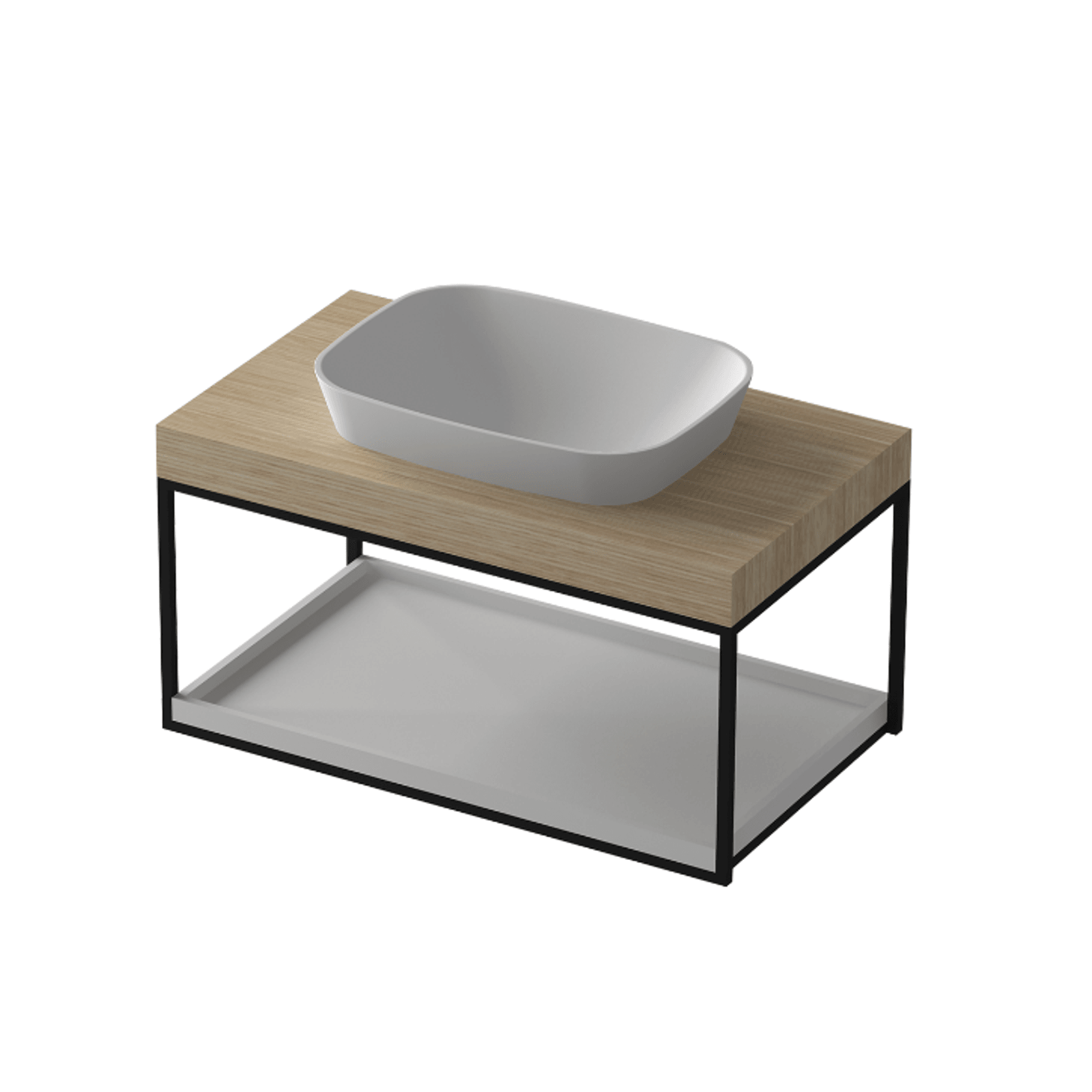 Floorstanding 900mm MDF timber Vanity and Basin G2728-0 gallery detail image