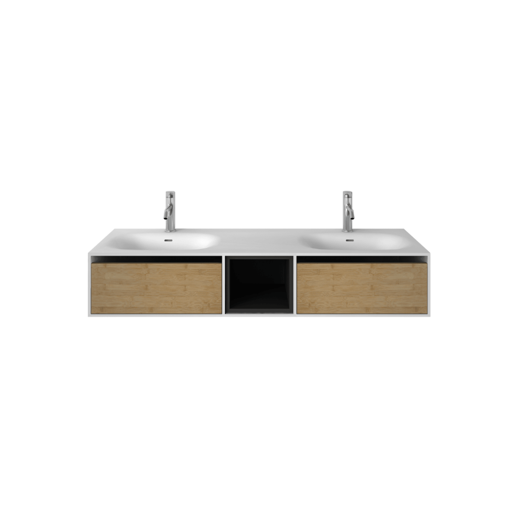 Wall Hung Timber Solid Surface 1500mm Vanity G38488-3 gallery detail image