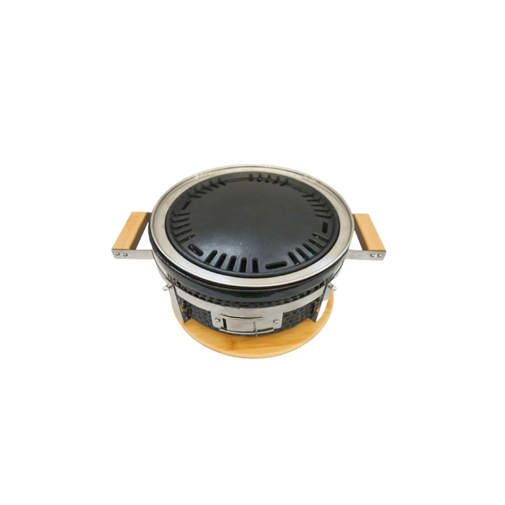 Hibachi Tabletop BBQ Grill with Searing Plate & Oil Tray - Round gallery detail image