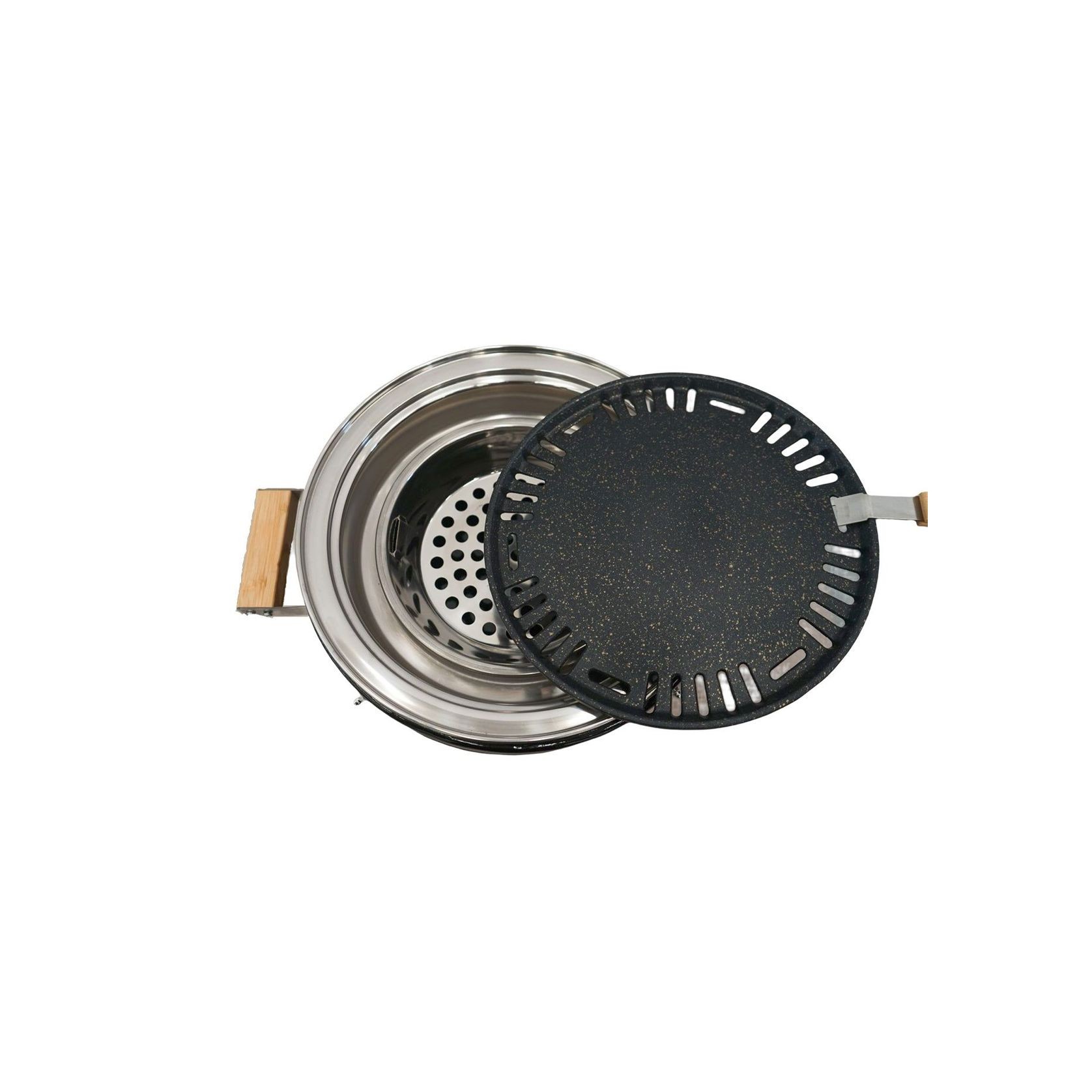 Hibachi Tabletop BBQ Grill with Searing Plate & Oil Tray - Round gallery detail image