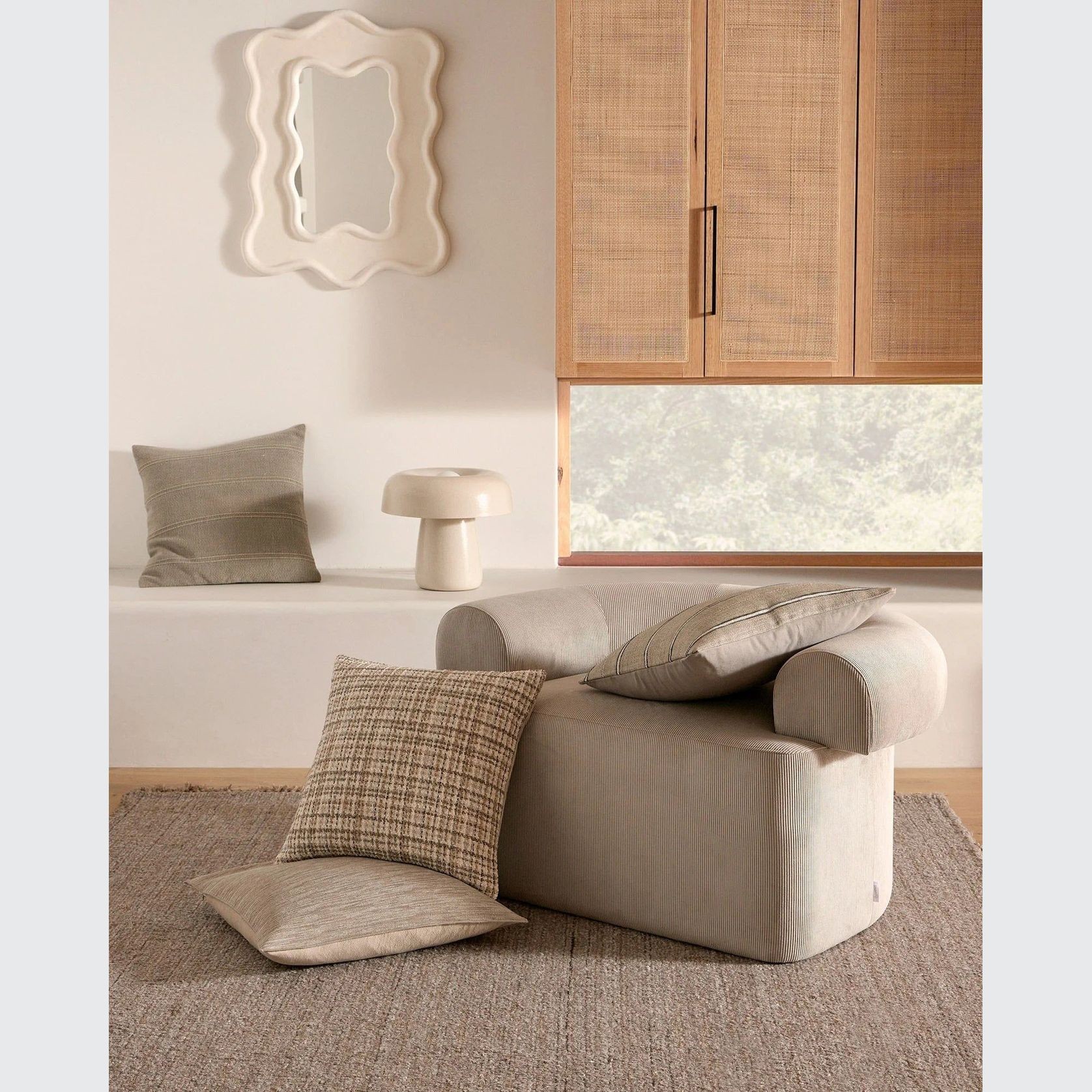 Weave Home Dania Cushion - Oyster | 50 x 50cm gallery detail image