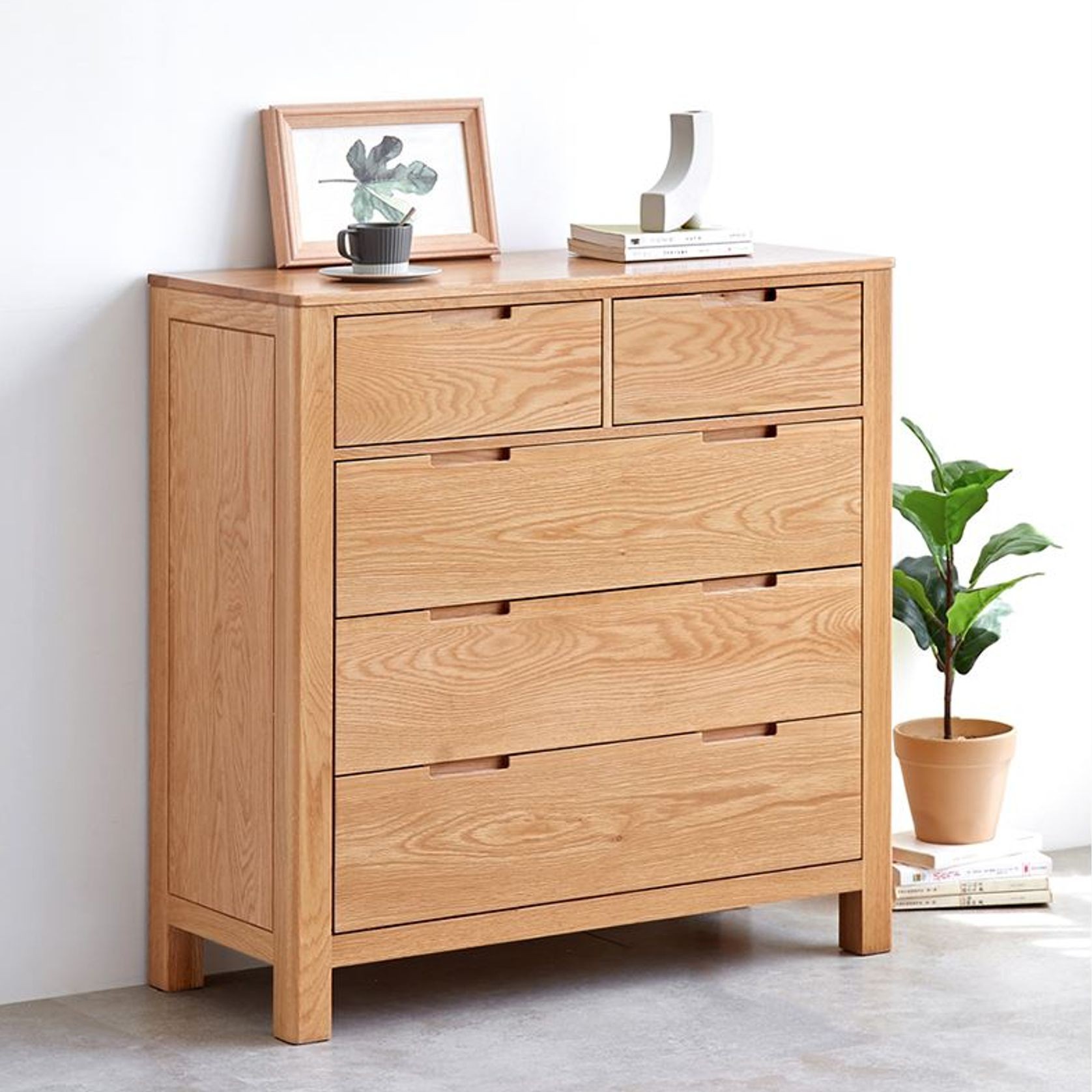 Humbie Natural Solid Oak 2+3 Chest Drawers gallery detail image