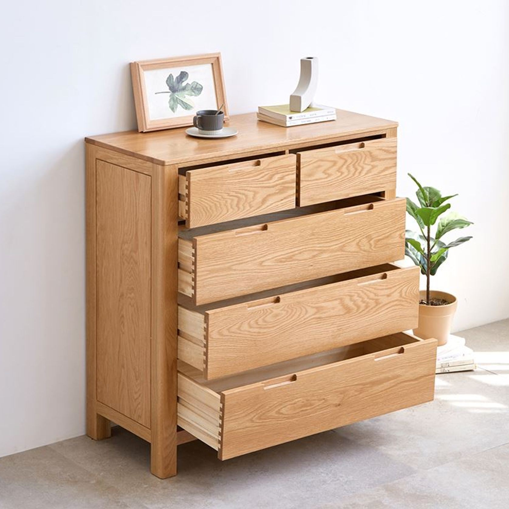 Humbie Natural Solid Oak 2+3 Chest Drawers gallery detail image