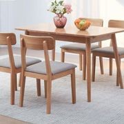 Humbie Natural Solid Oak Dining Chair With Fabric Pad gallery detail image