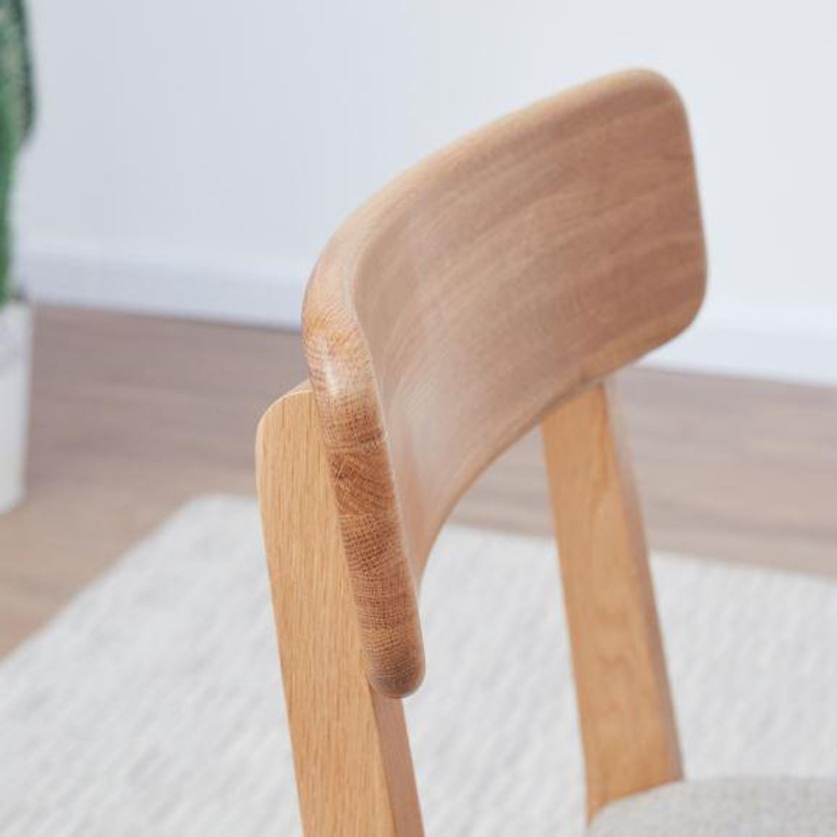 Humbie Natural Solid Oak Dining Chair With Fabric Pad gallery detail image
