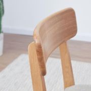 Humbie Natural Solid Oak Dining Chair With Fabric Pad gallery detail image