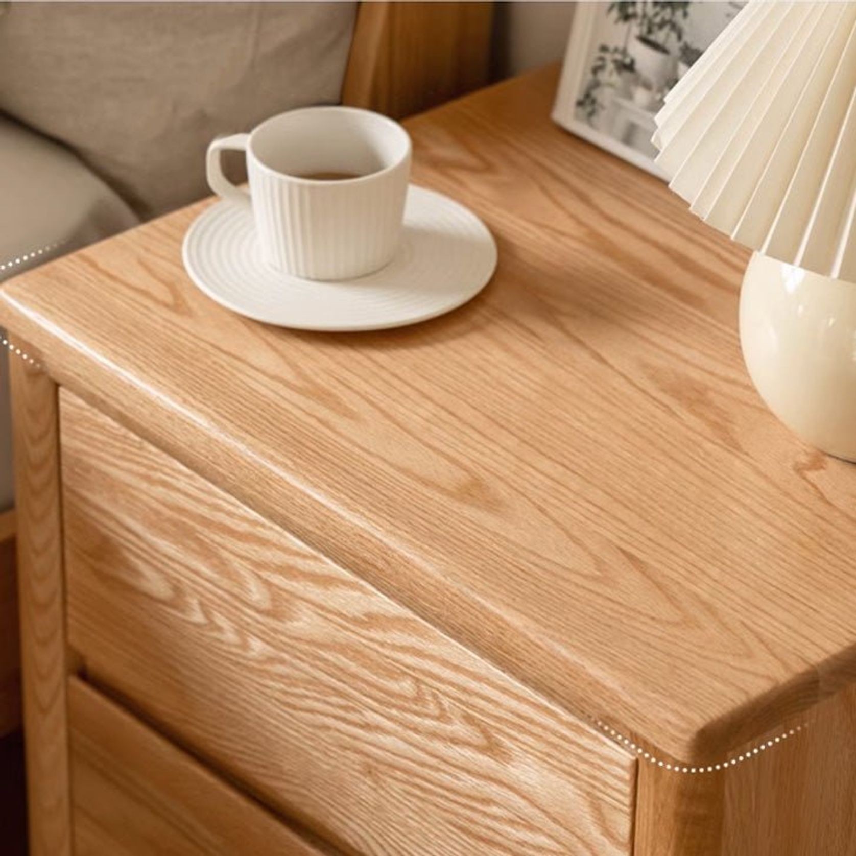 Humbie Natural Solid Oak Large Bedside Table gallery detail image
