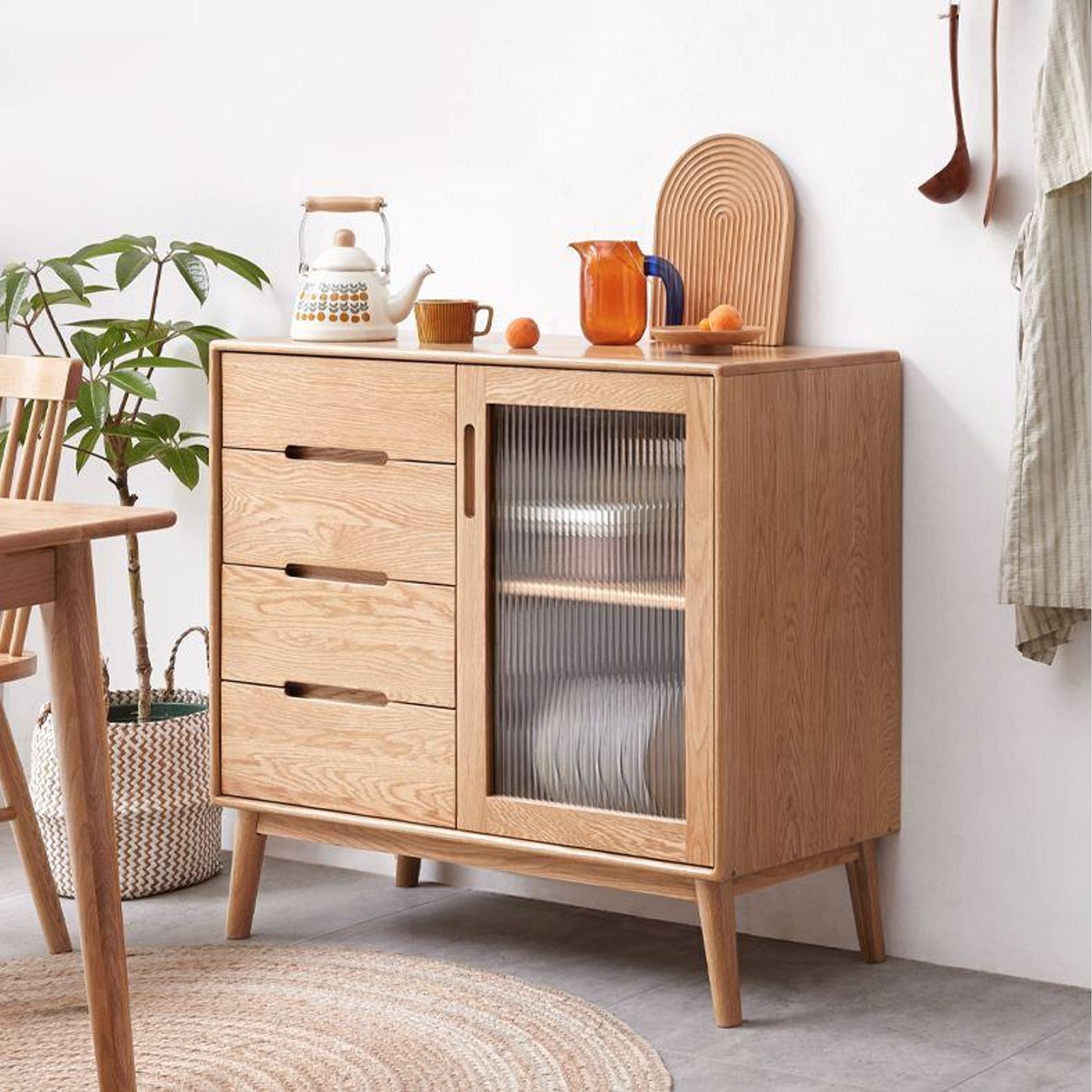 Humbie Natural Solid Oak Small Sideboard gallery detail image