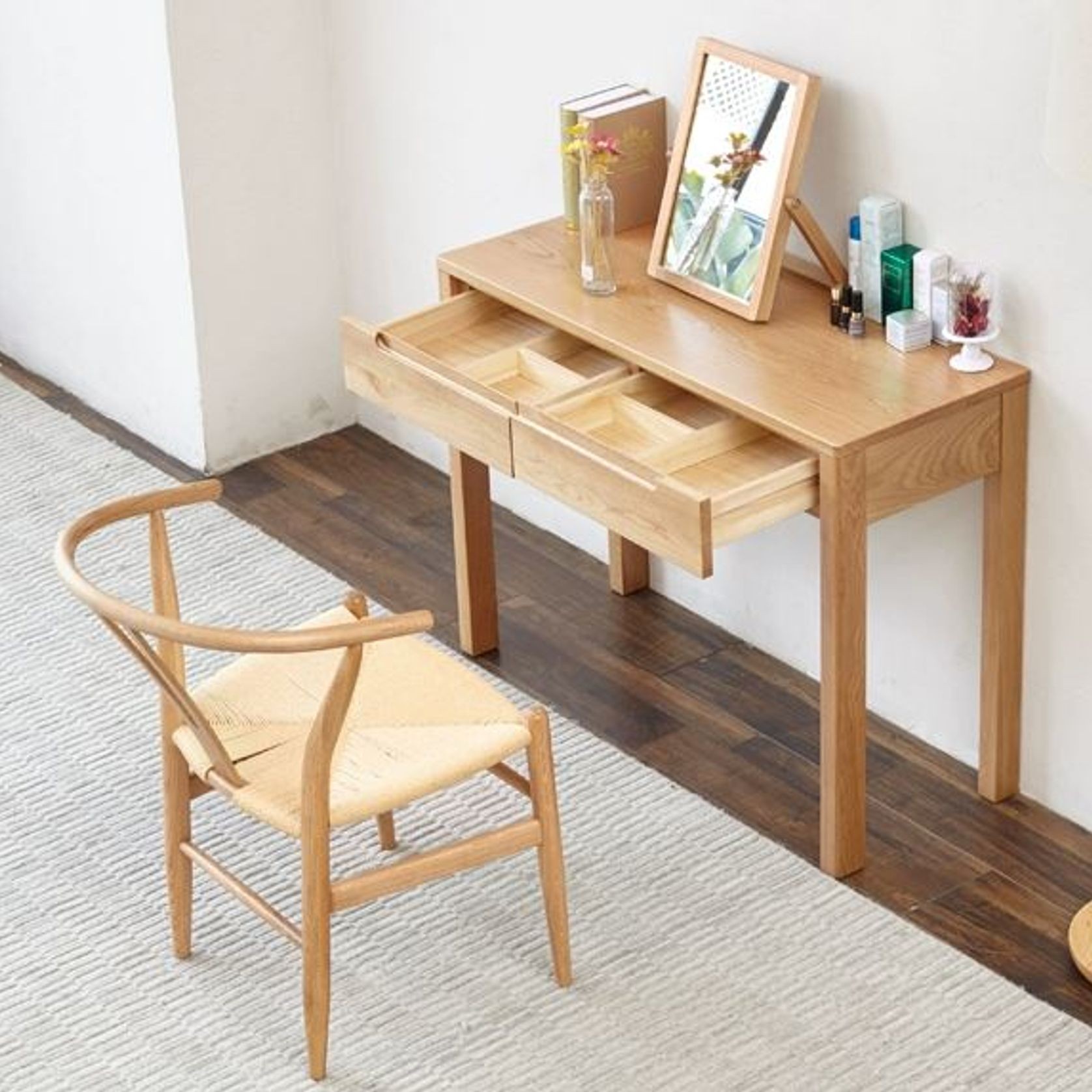Humbie Oak Table Mirror gallery detail image