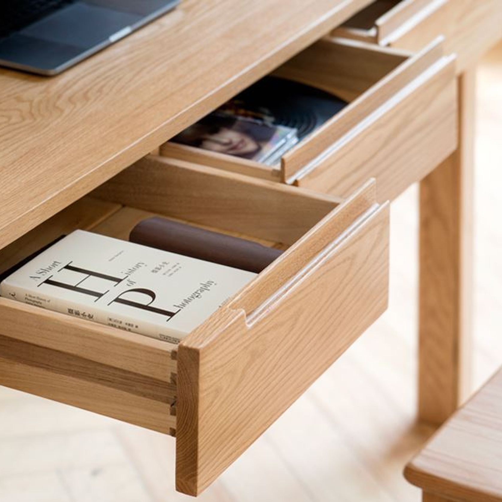 Humbie Solid Oak Study Desk gallery detail image