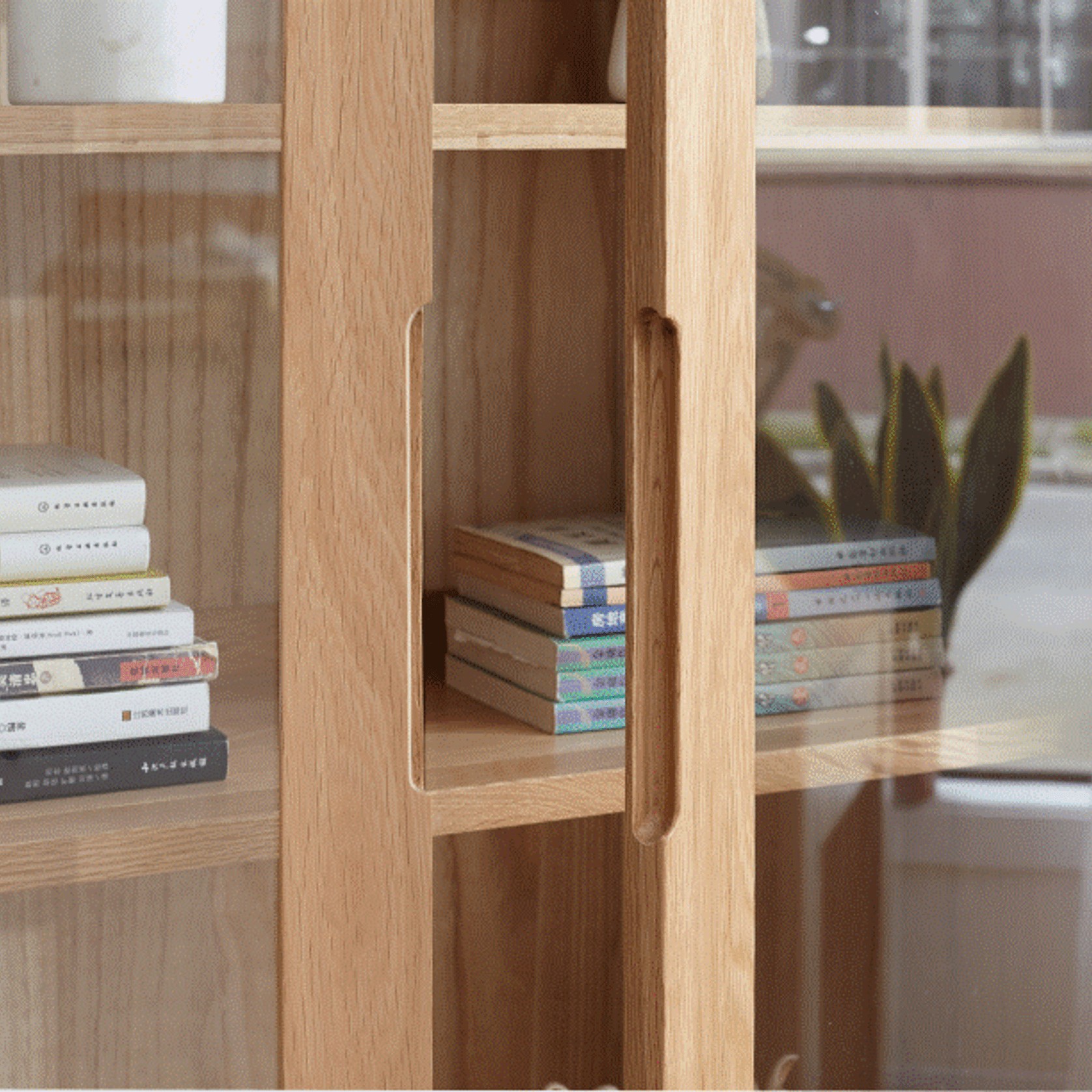 Humbie Solid Oak Large Display Bookcase Cabinet gallery detail image