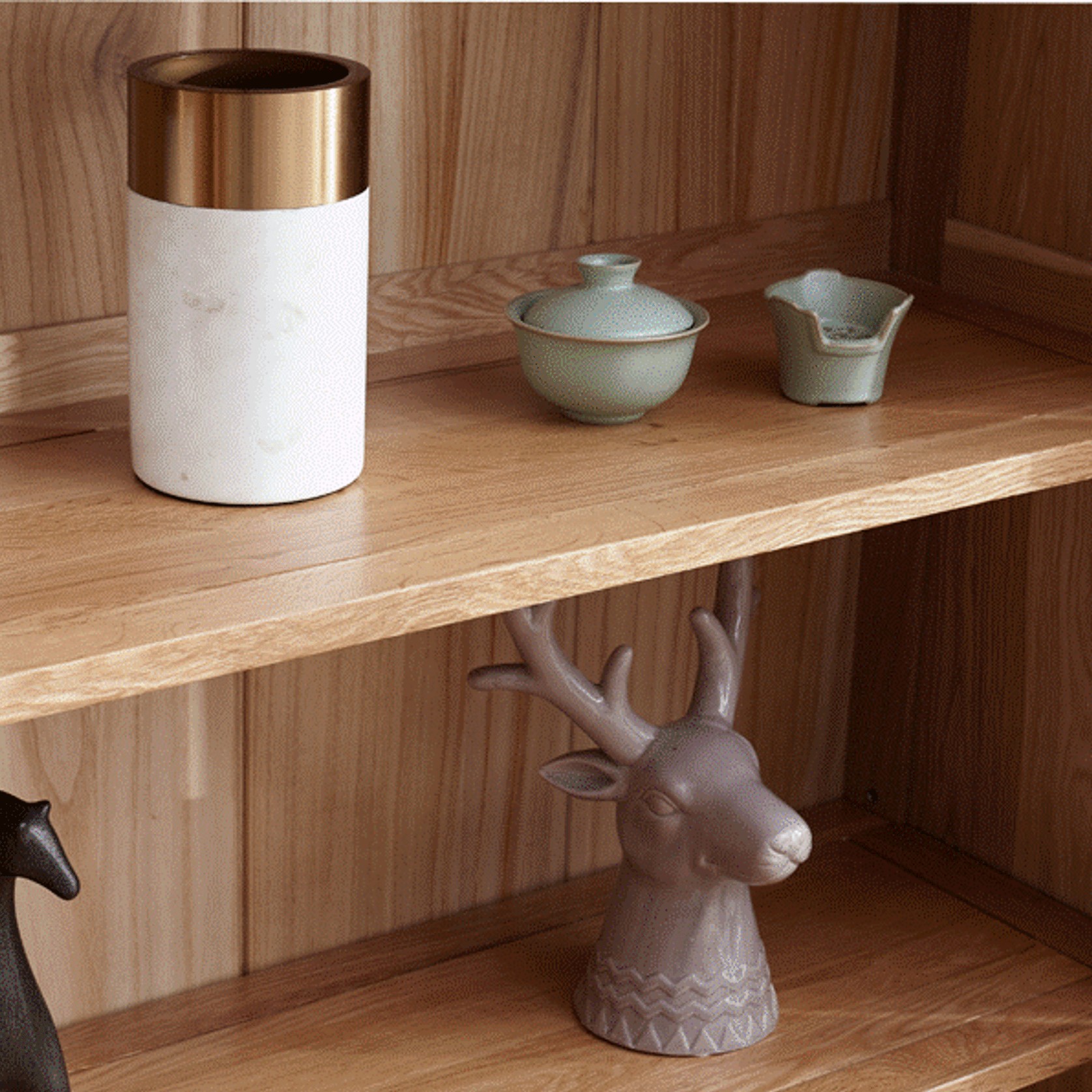 Humbie Solid Oak Large Display Bookcase Cabinet gallery detail image
