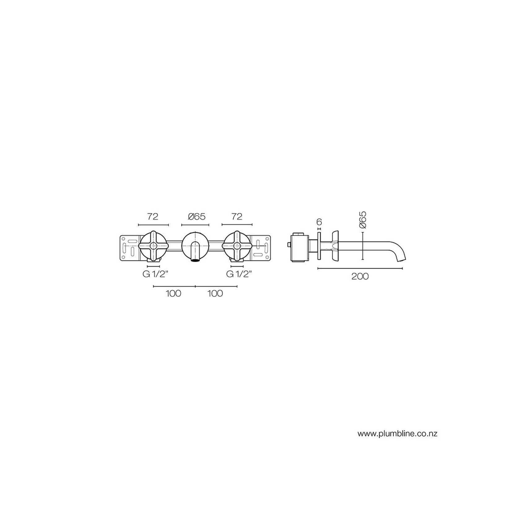 Icona Classic 3 Hole Wall Mount Basin Mixer gallery detail image