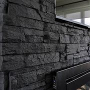 Strata Stone Wall Panels by Muros | Black Stacked Stone gallery detail image