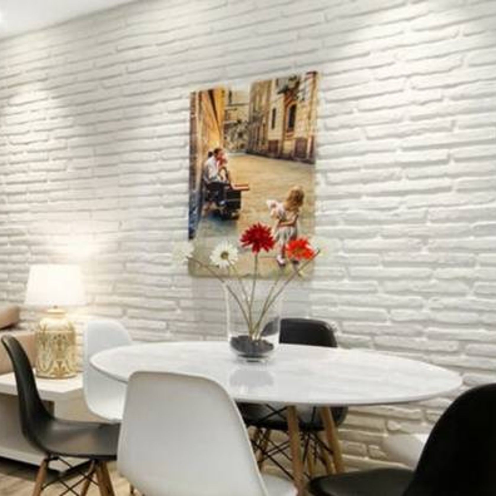 Slimline Brick Wall Panels by Muros | White Brick Tiles gallery detail image