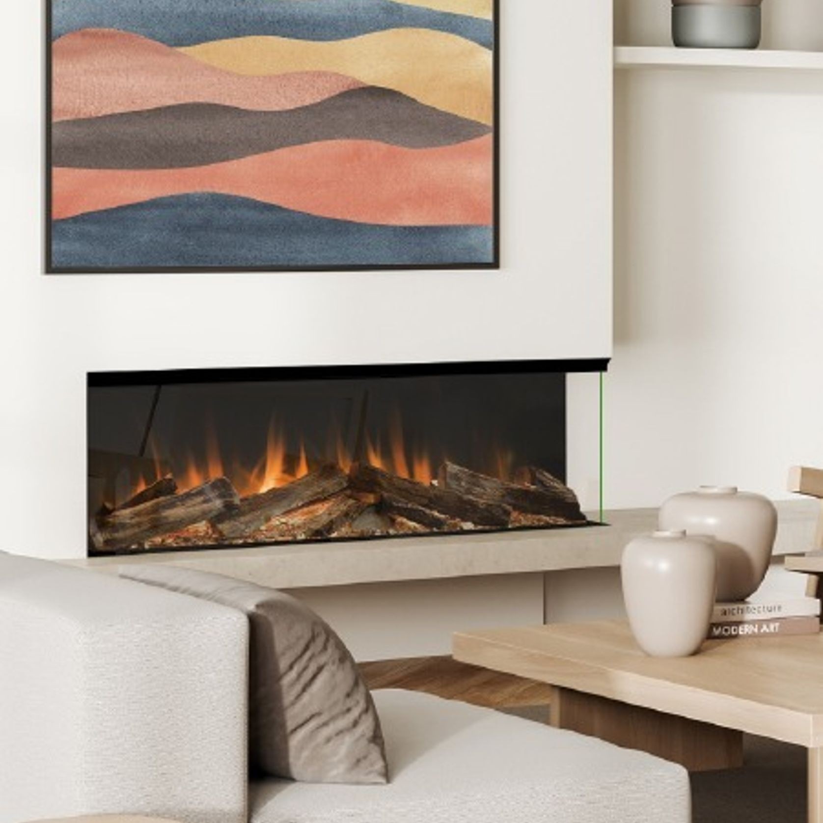 Evonic Volante 1250 Black Edition Electric Fireplace gallery detail image