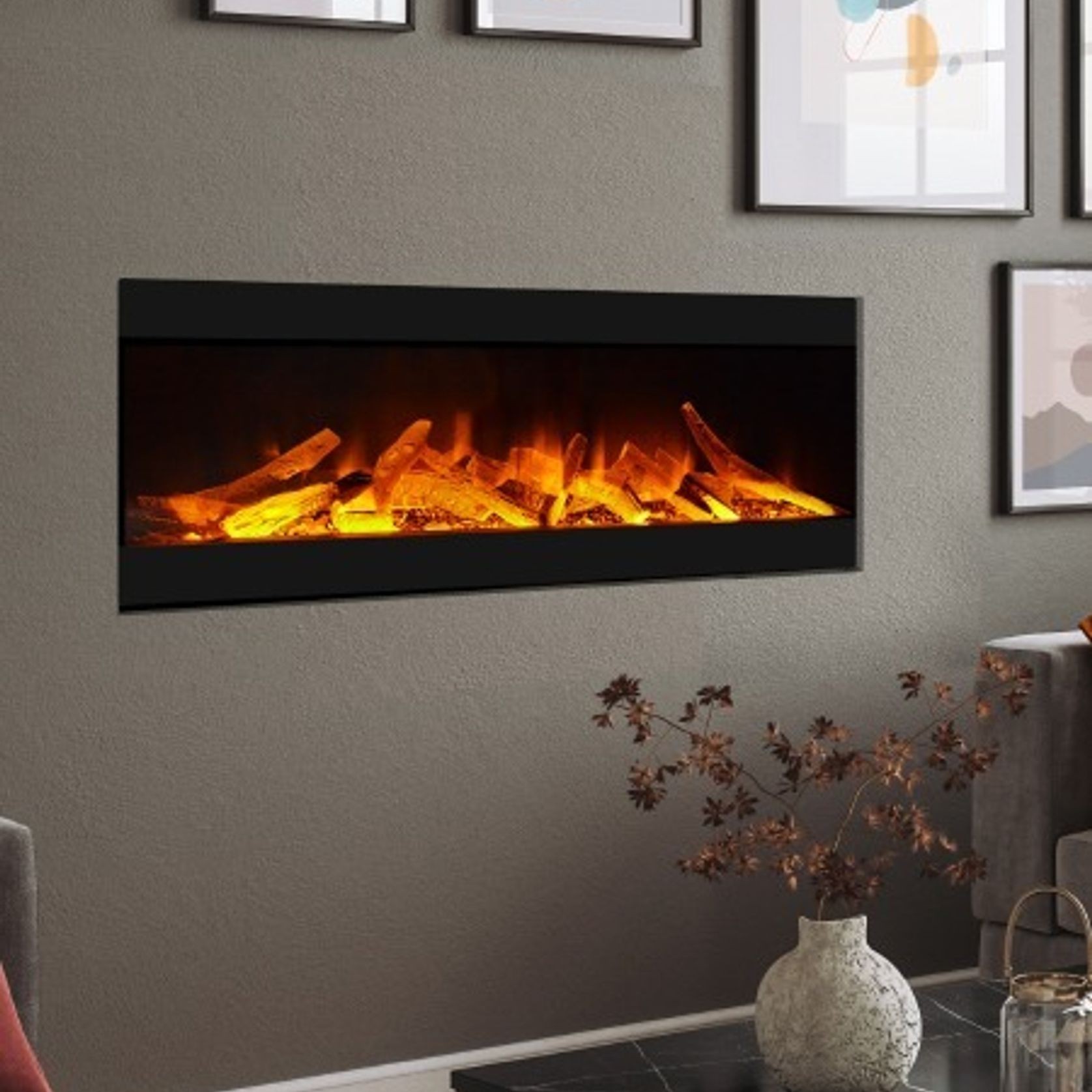 Evonic Volante 1250 Black Edition Electric Fireplace gallery detail image