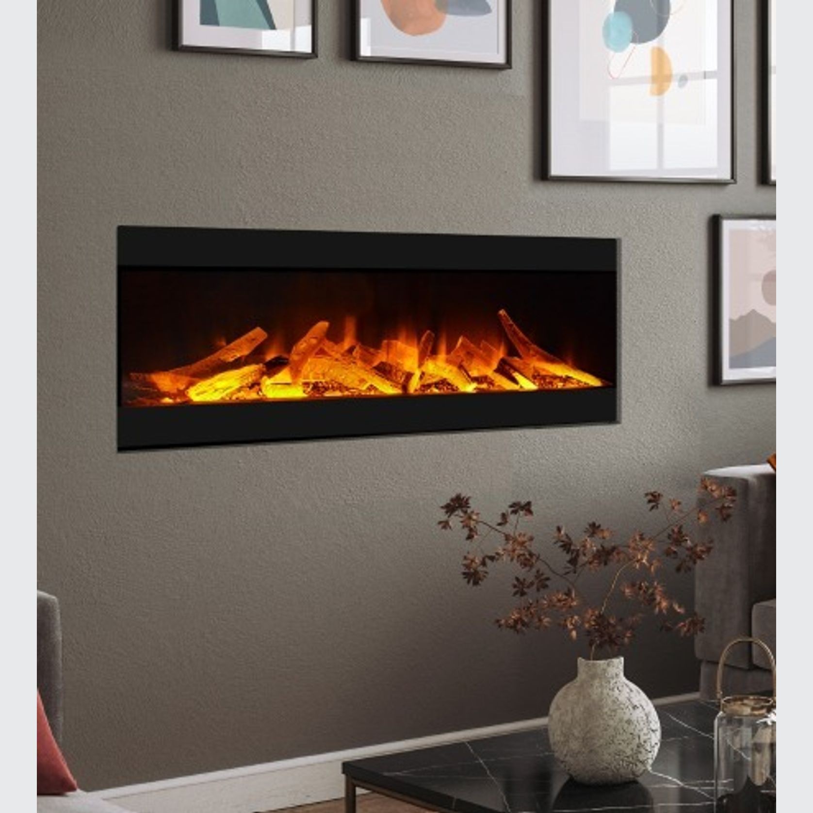 Evonic Volante 1250 Black Edition Electric Fireplace gallery detail image