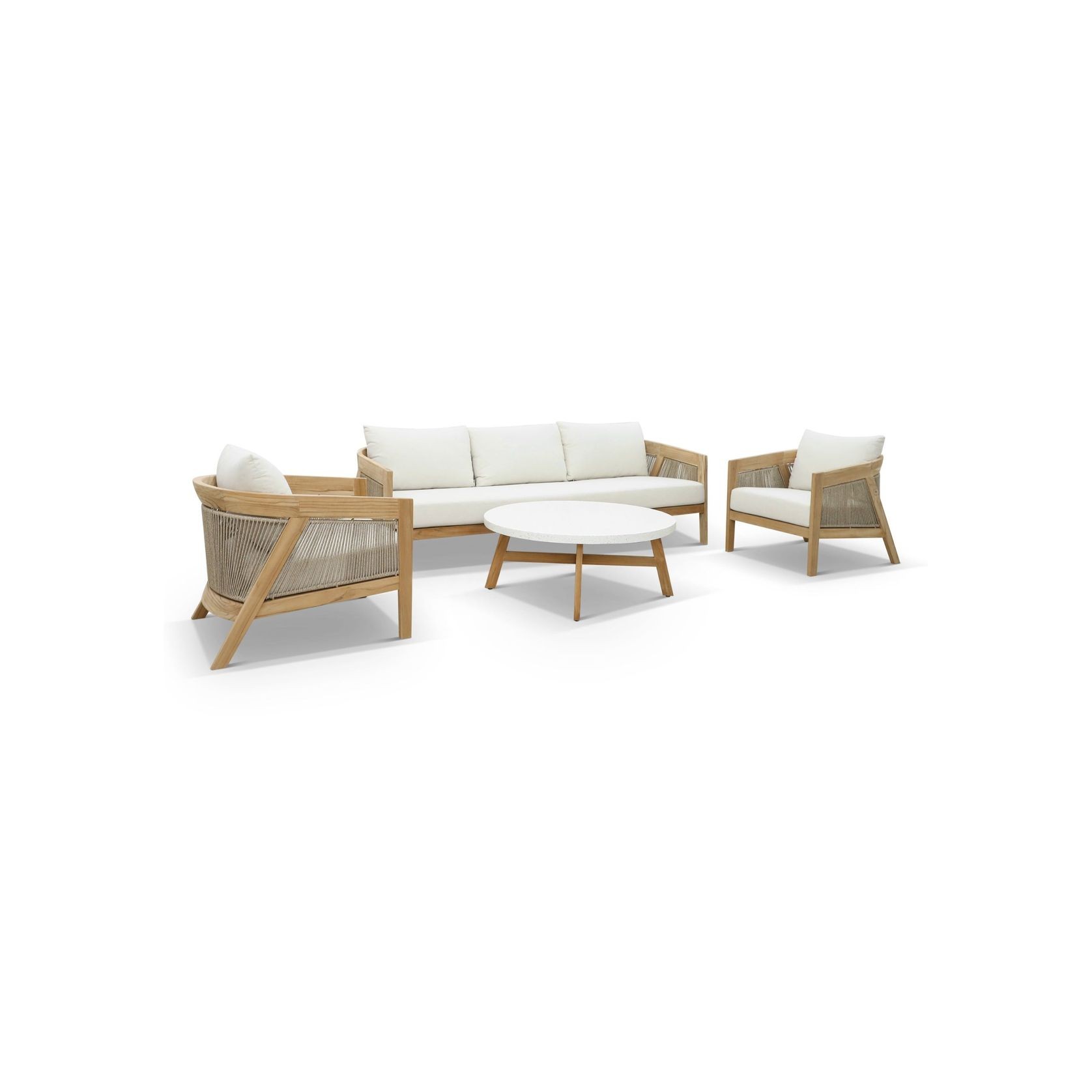 Kubu 4pc Rope Outdoor Lounge Setting - 3 Seater gallery detail image