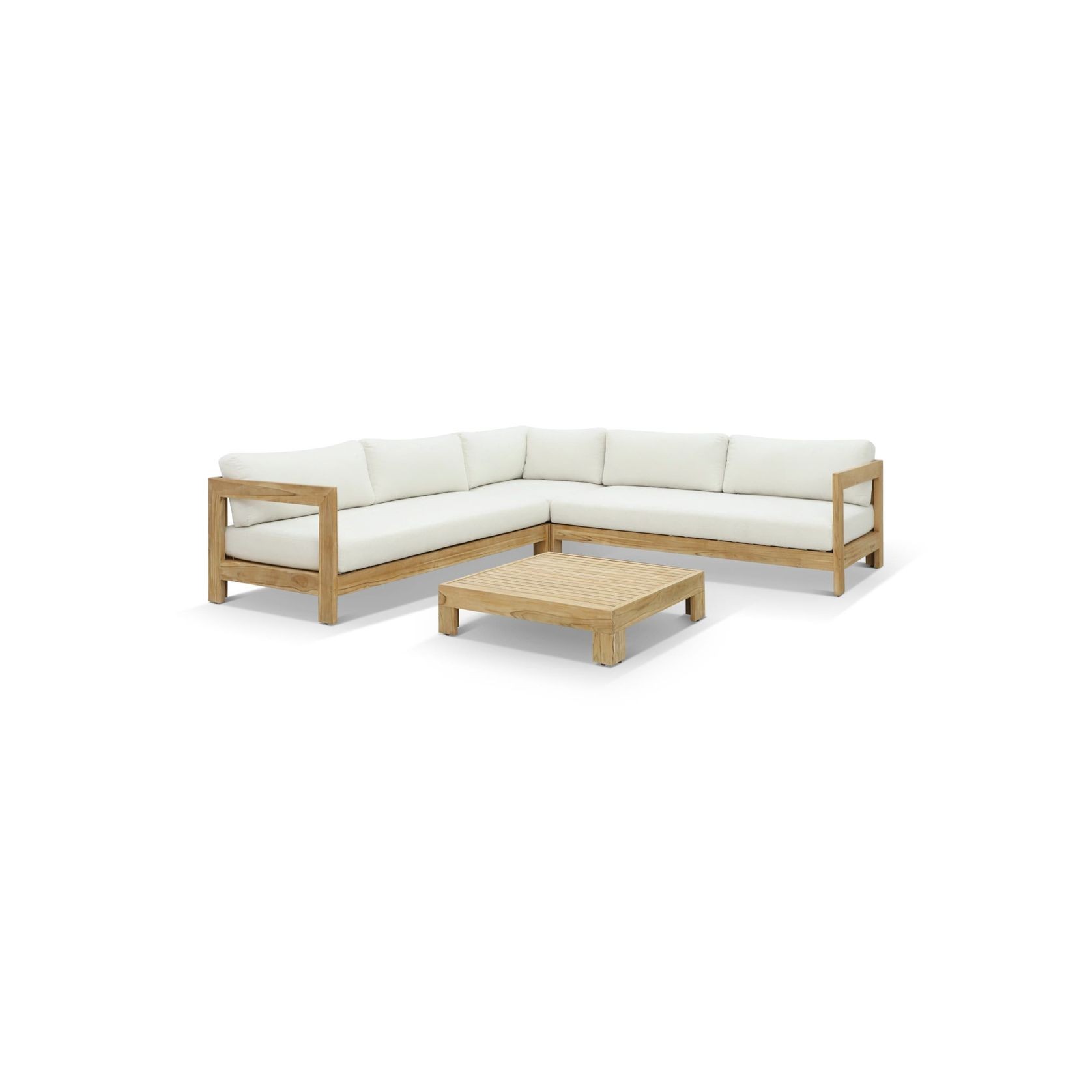 Coast 7 Seater Teak Outdoor Modular Lounge Setting gallery detail image