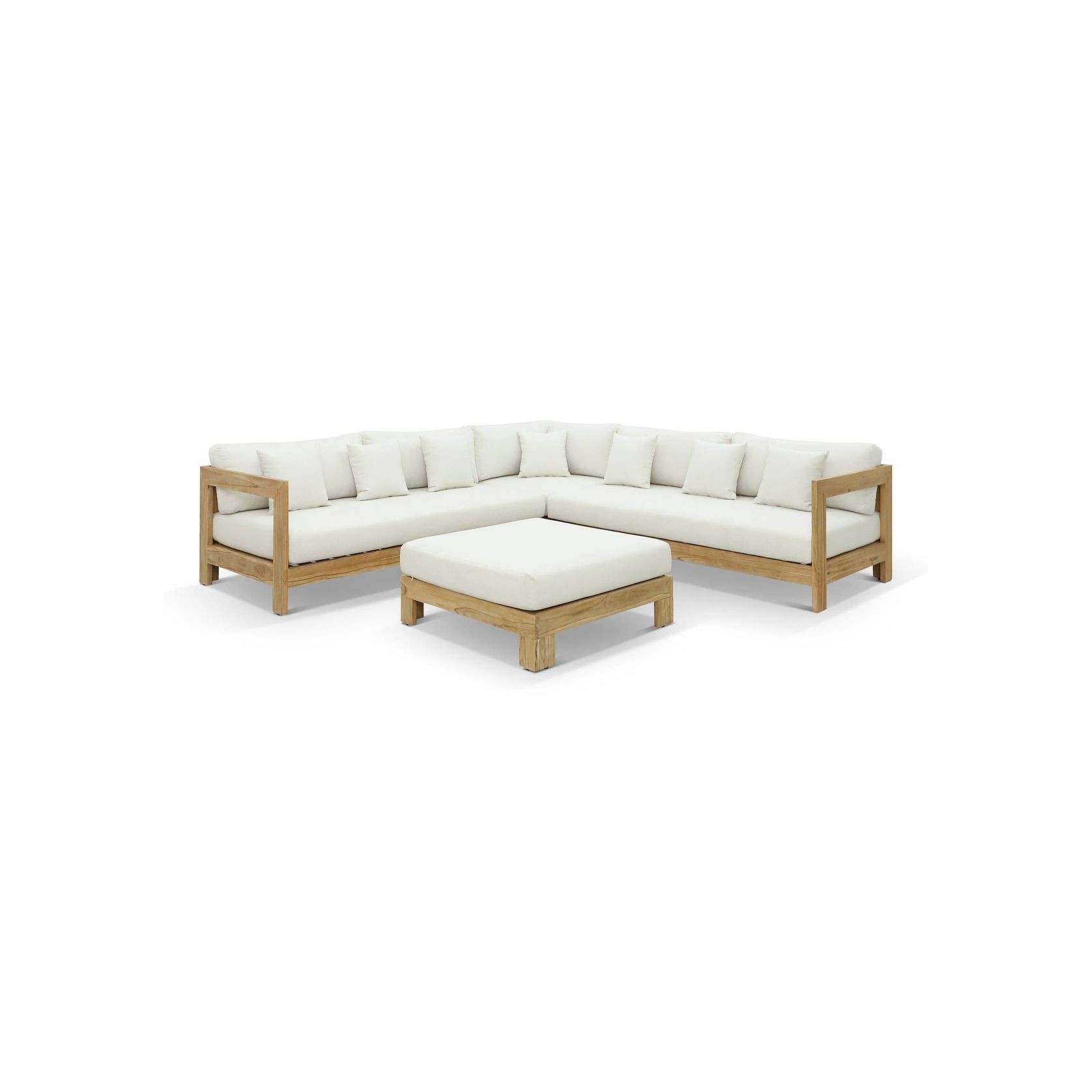 Coast 7 Seater Teak Outdoor Modular Lounge Setting gallery detail image