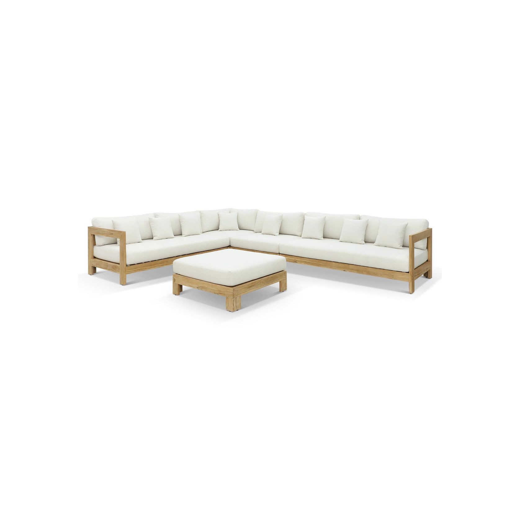 Coast 8 Seater Teak Outdoor Modular Lounge Setting gallery detail image