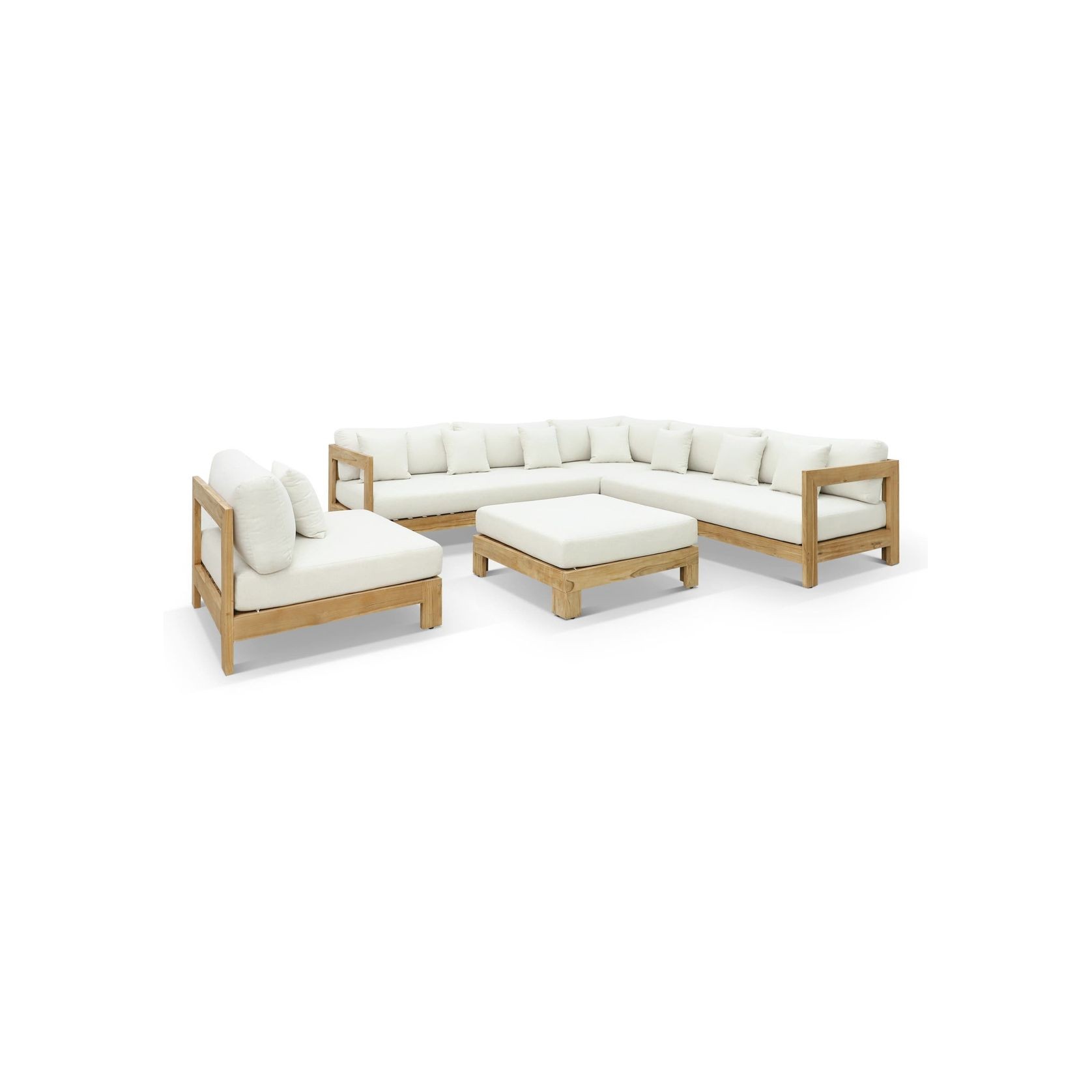 Coast 8 Seater Teak Outdoor Modular Lounge Setting gallery detail image