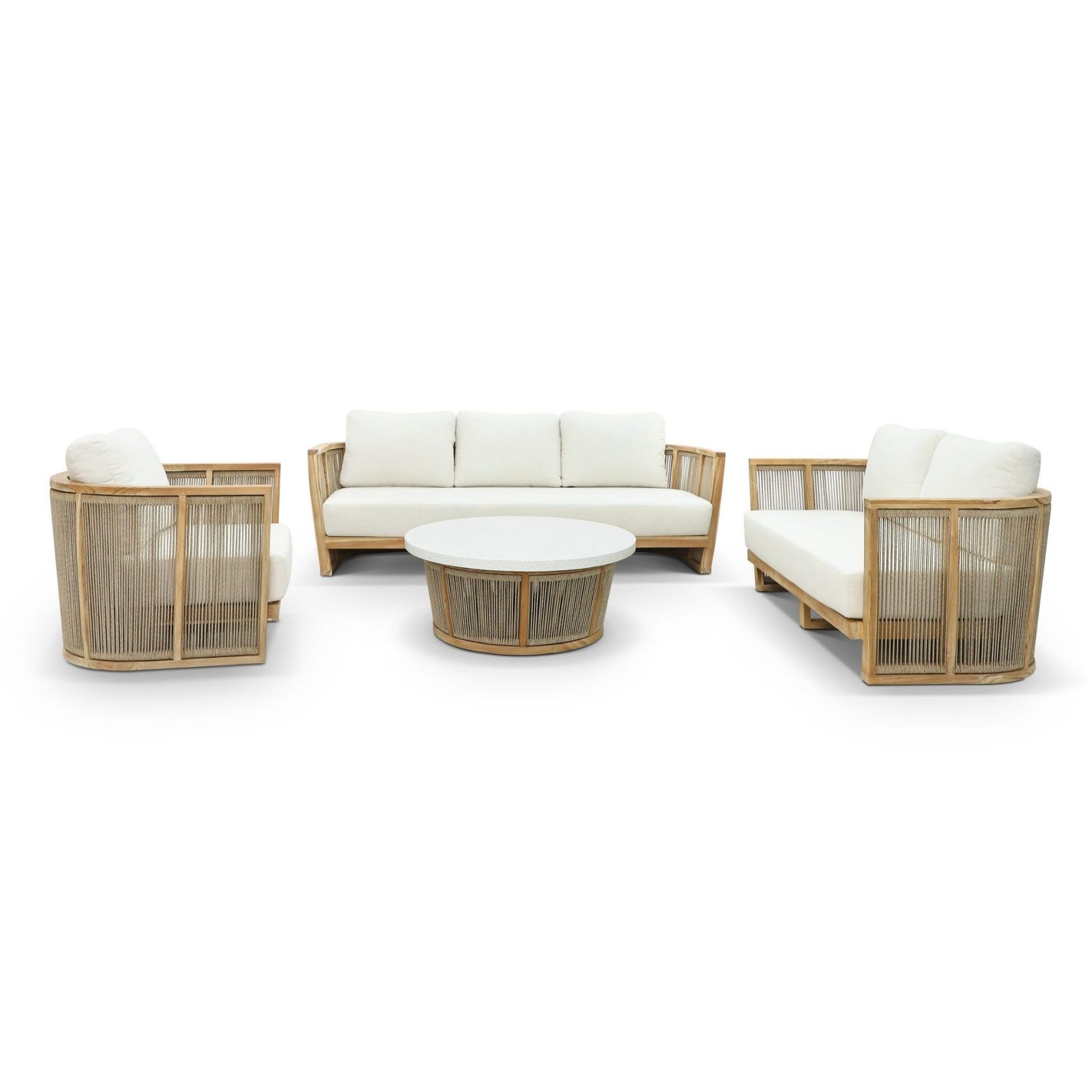 Granada 4pc Rope Outdoor Lounge Setting - Rope Coffee Table gallery detail image