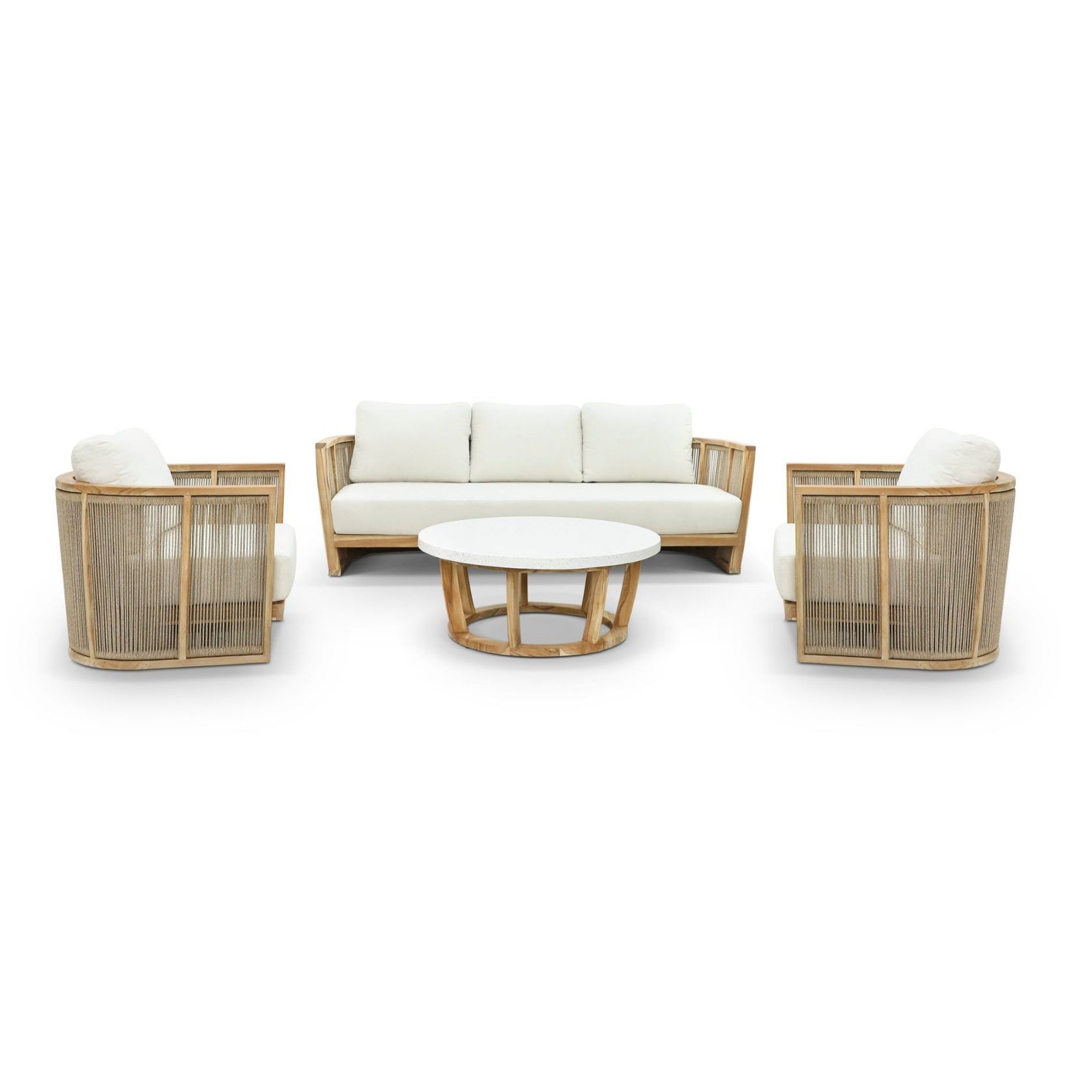 Granada 4pc Rope Outdoor Lounge Setting - 3 Seater - Granada Table gallery detail image