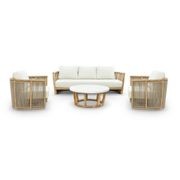 Granada 4pc Rope Outdoor Lounge Setting - 3 Seater - Granada Table gallery detail image