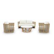 Granada 4pc Rope Outdoor Lounge Setting - 2 Seater - Granada Table gallery detail image
