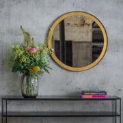 Gold Leaf Round Wall Mirror gallery detail image